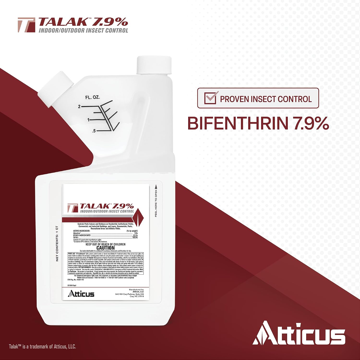 Thumbnail 1 de Atticus Talak 7.9% Indoor/Outdoor Bifenthrin Insecticide Concentrate (32oz)