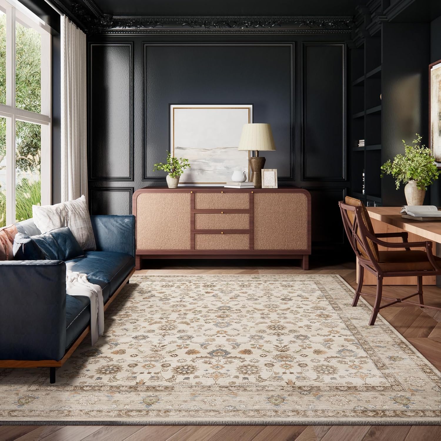Thumbnail 6 de 8x10 Washable Area Rug — Boho Vintage Living Room
