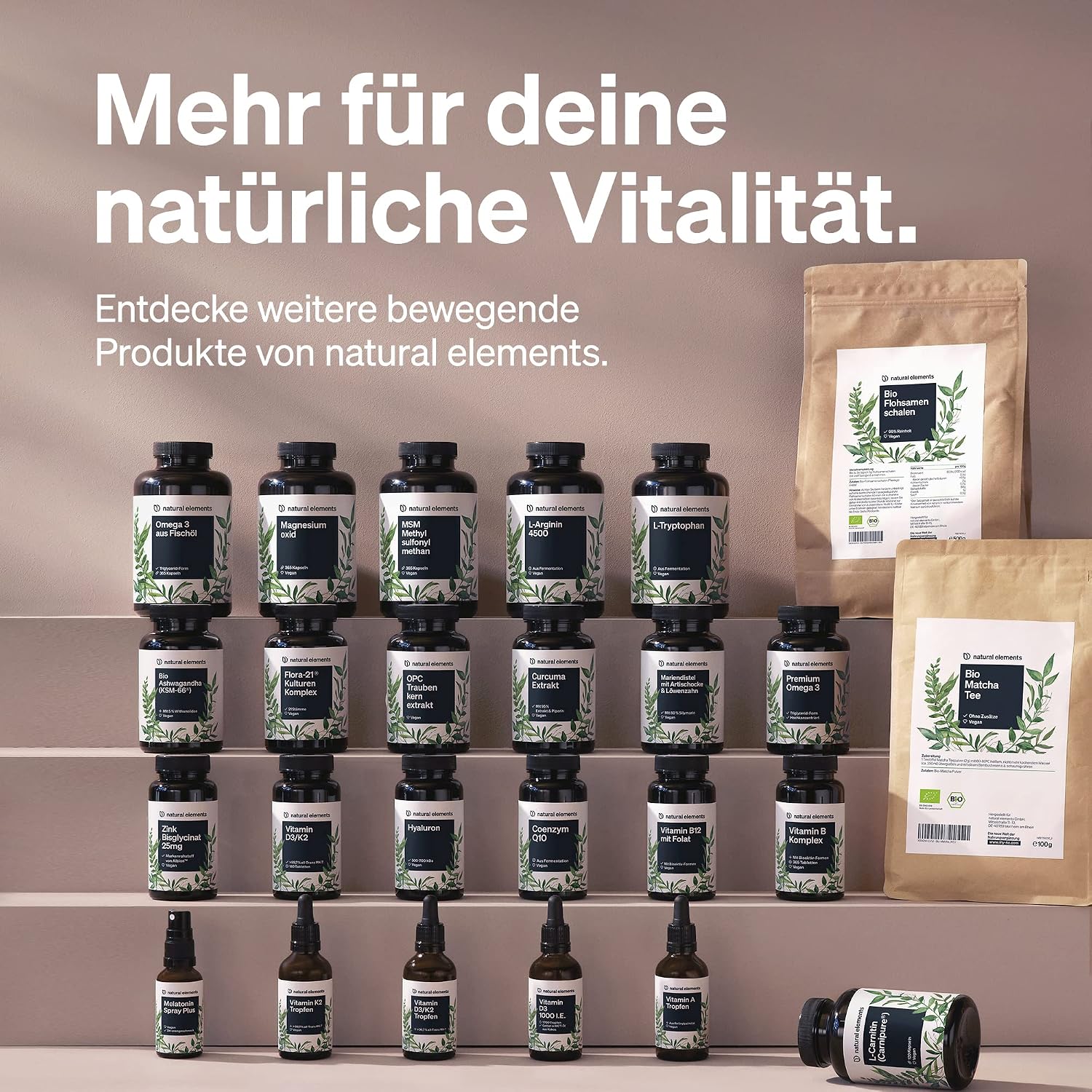 Thumbnail 5 de natural elements Glucosamin & Chondroitin 180 Kapseln – Gelenkformel