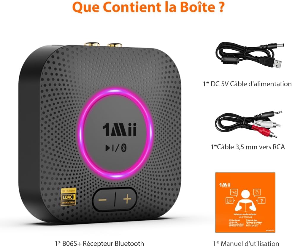 Thumbnail 6 de 1Mii B06S+ Récepteur Bluetooth 5.2 LDAC
