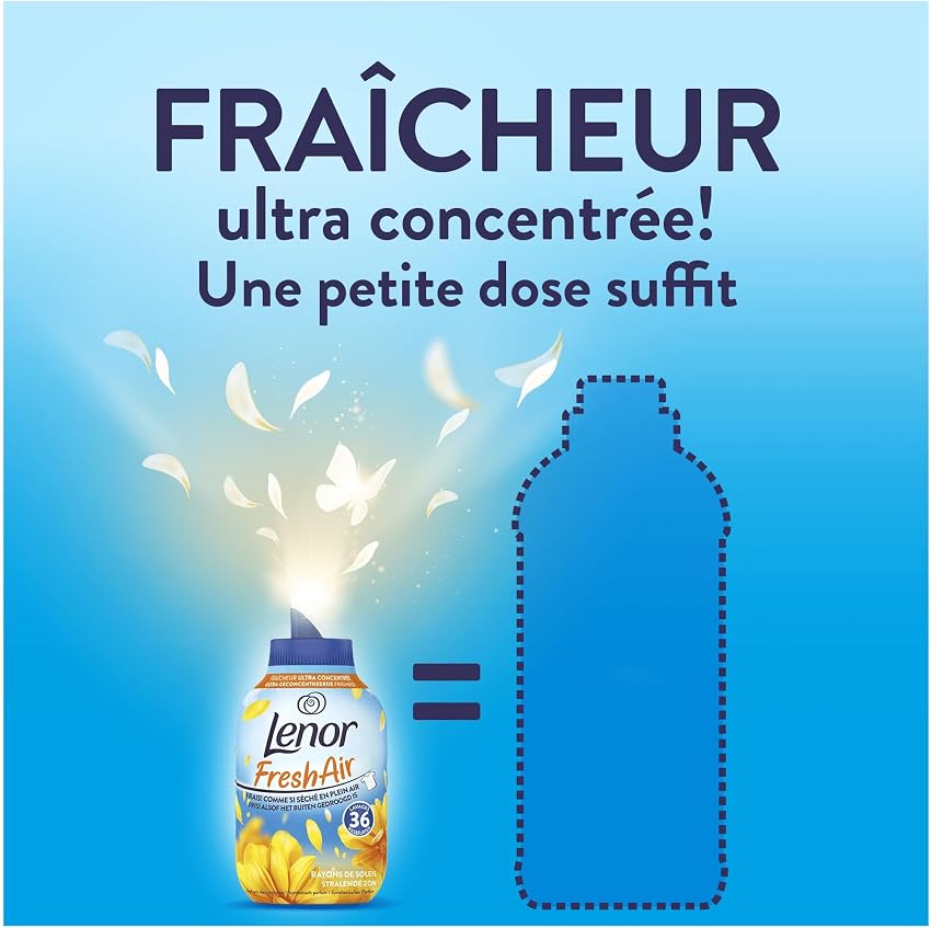Thumbnail 4 de Lenor Fresh Air Adoucissant Rayons de Soleil, 216 lavages, fraîcheur ultra concentrée