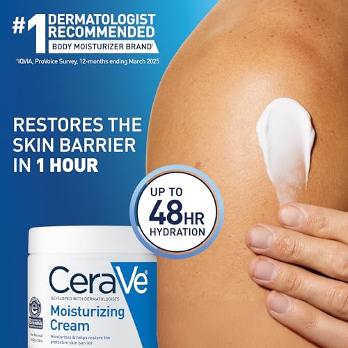 Detalle de CeraVe Moisturizing Cream: Face & Body Moisturizer for Dry Skin, 19oz