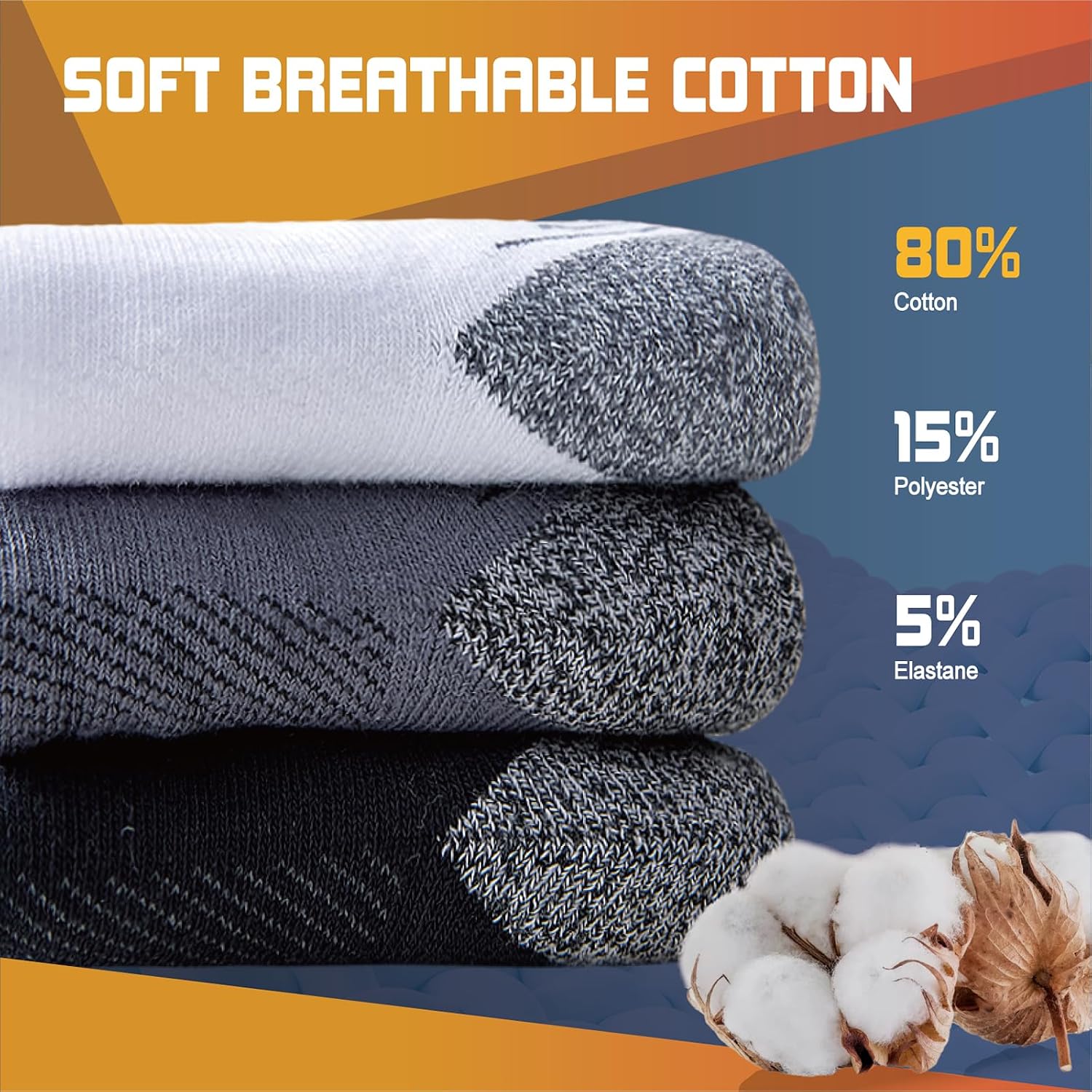 Detalle 2 de Sports socks for hiking, 3 pairs