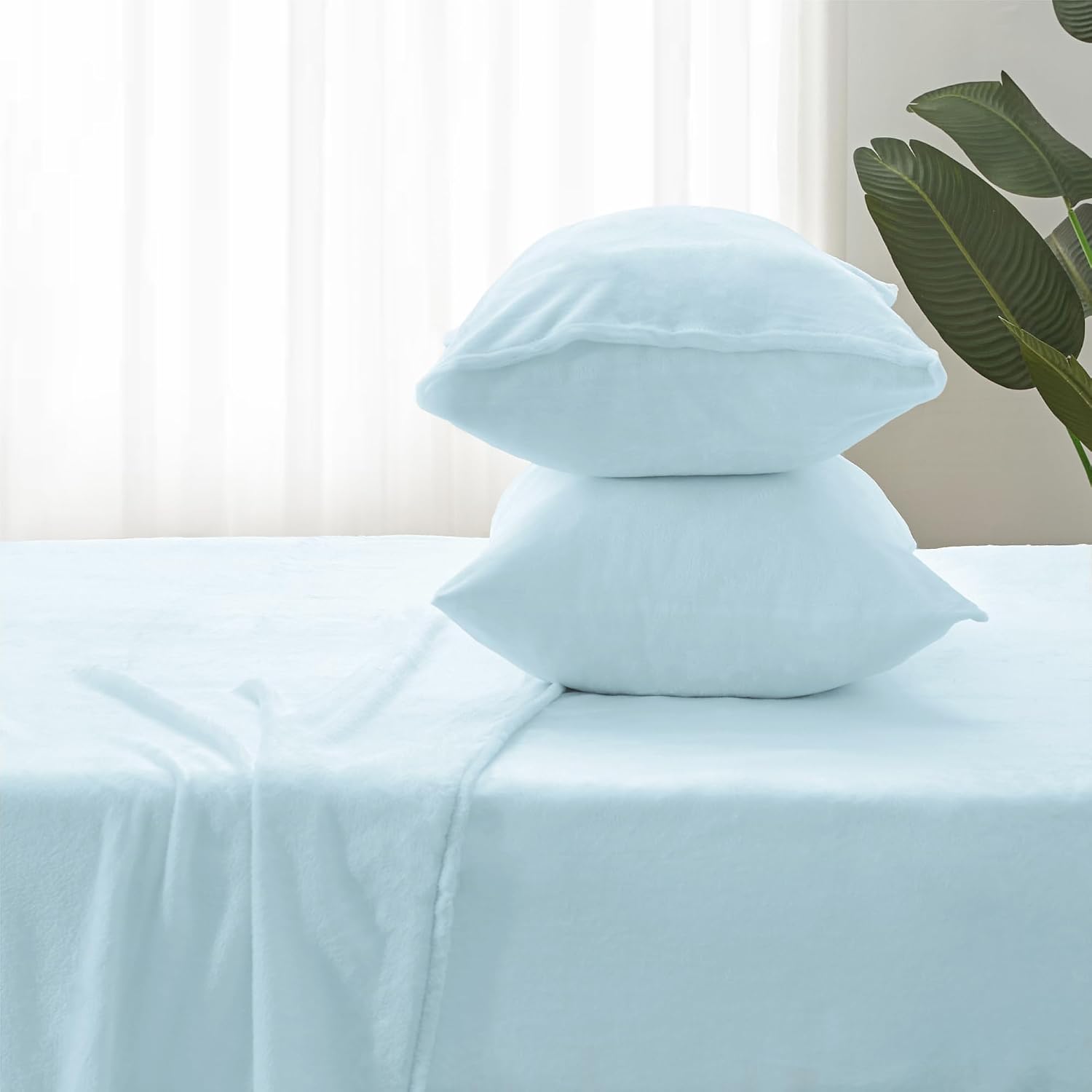 Thumbnail 6 de BEDELITE King Flannel Sheet Set, Blue, Double-Brushed Microfiber, 16-Inch Pocket