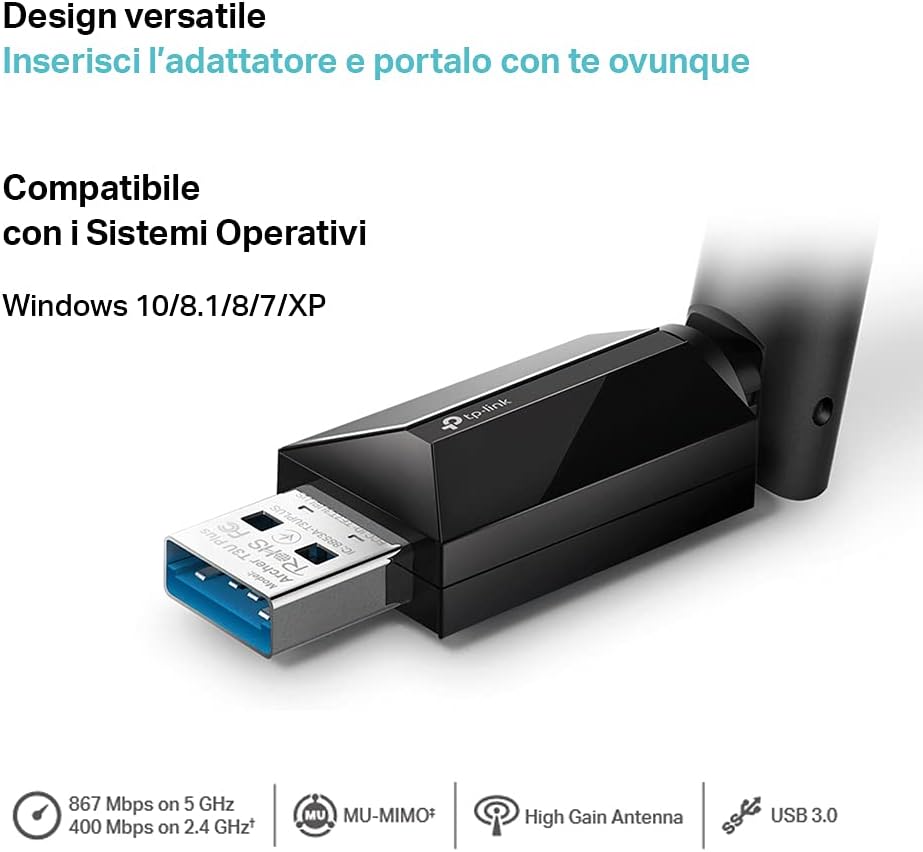 Detalle 2 de TP-Link Archer T3U Plus Chiavetta WiFi AC1300