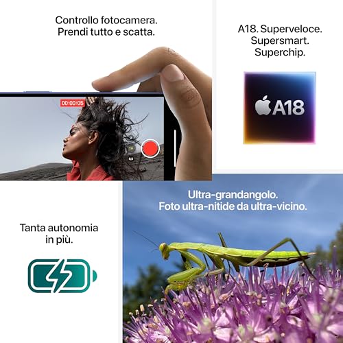 Detalle de Apple iPhone 16 128 GB: 5G, A18 e autonomia potenziata (Nero)