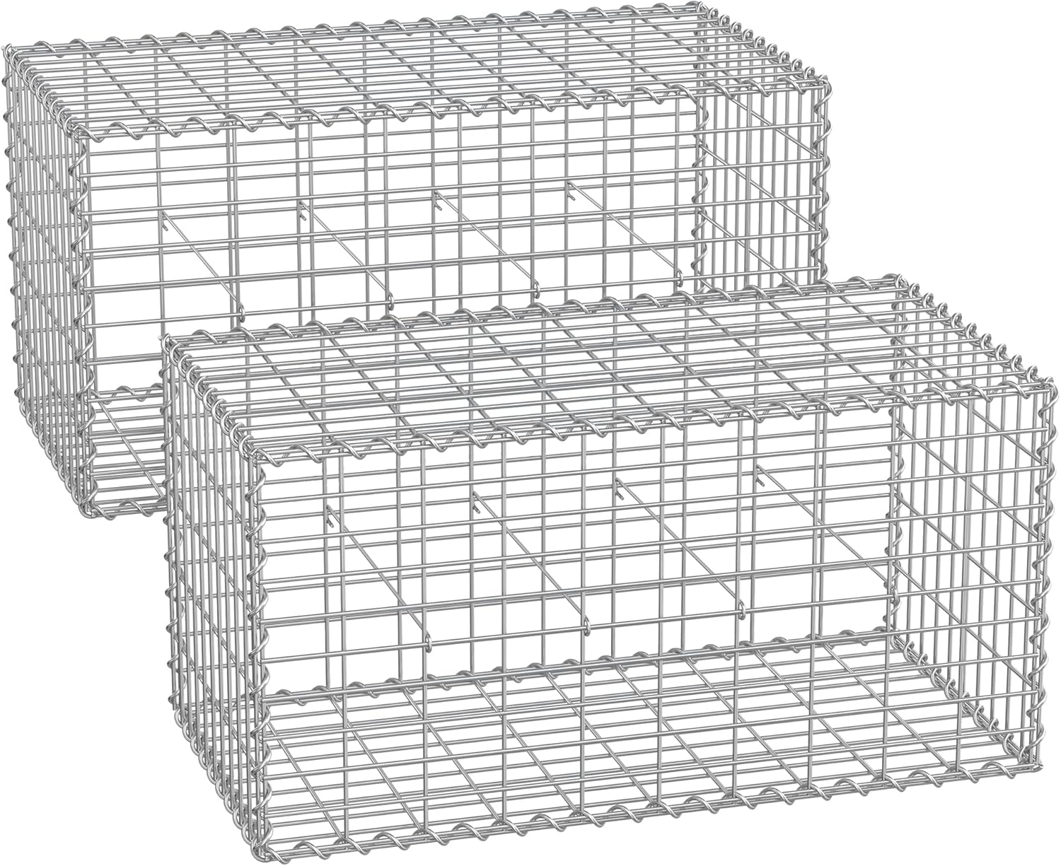 SONGMICS Gabion pour Pierre GGB255V1 - Cage métallique 100 × 50 × 50 cm (Lot de 2)