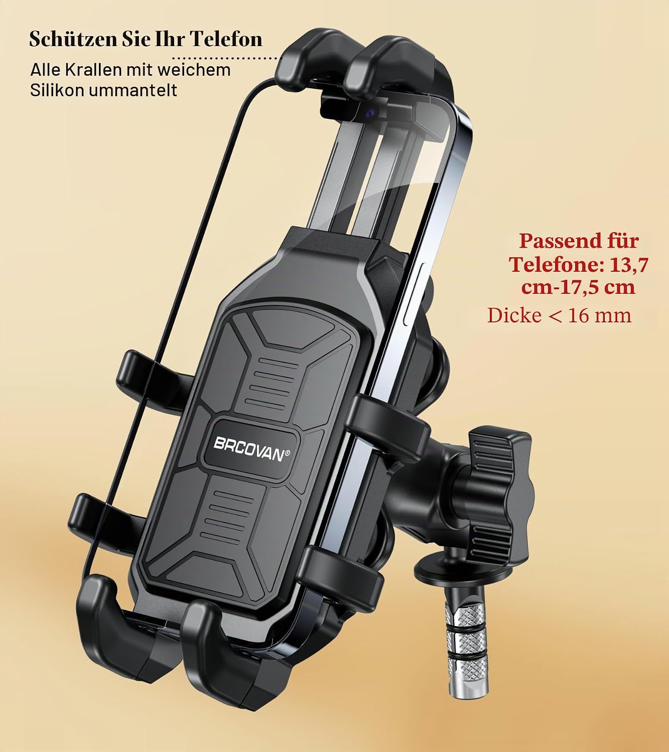 Detalle de BRCOVAN Gabelvorbau Handyhalterung 5,4–7,2 Zoll