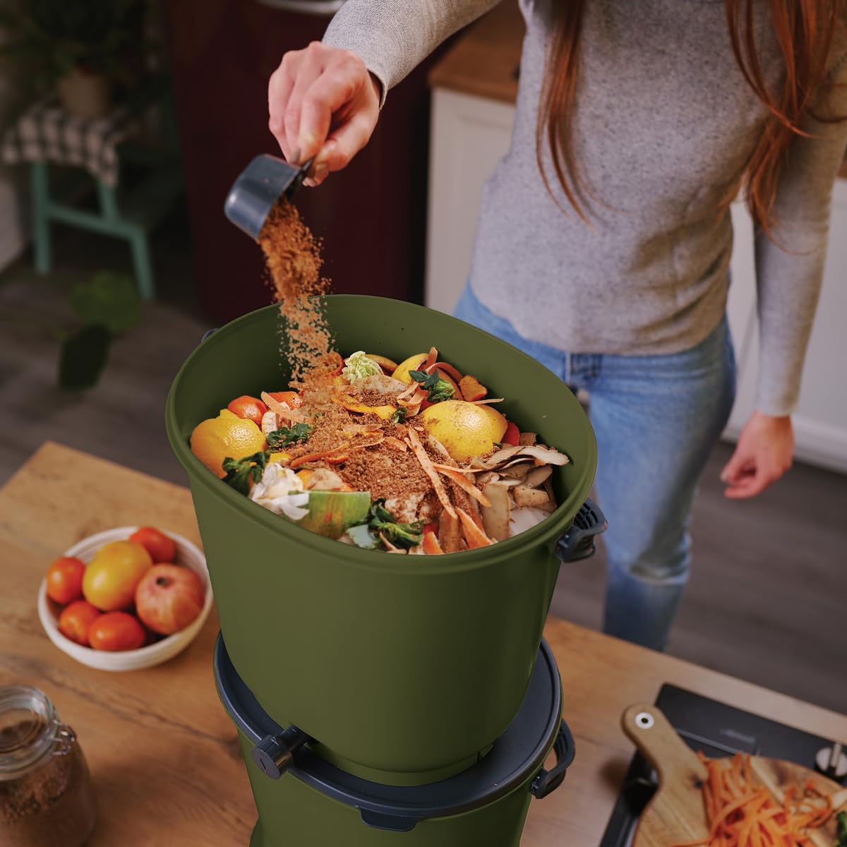 Detalle de Skaza Bokashi Organko Essential – zestaw 2 kompostowników kuchennych 15,3 l