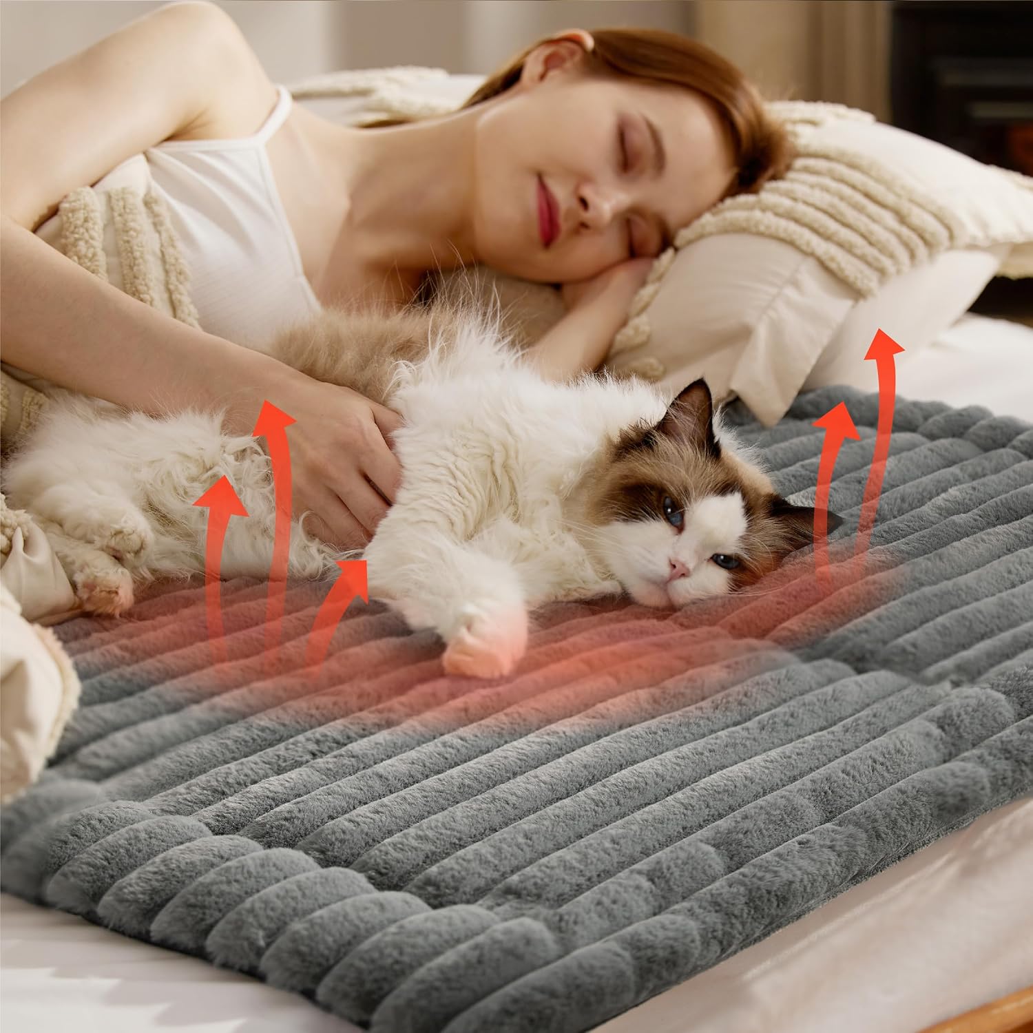 Detalle de Bedsure Self Heating Cat Bed Mat 61x46 cm 🐱