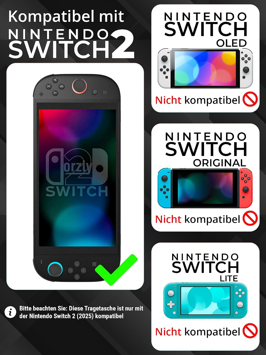 Detalle 2 de Orzly Tragetasche für Nintendo Switch 2 7,9"