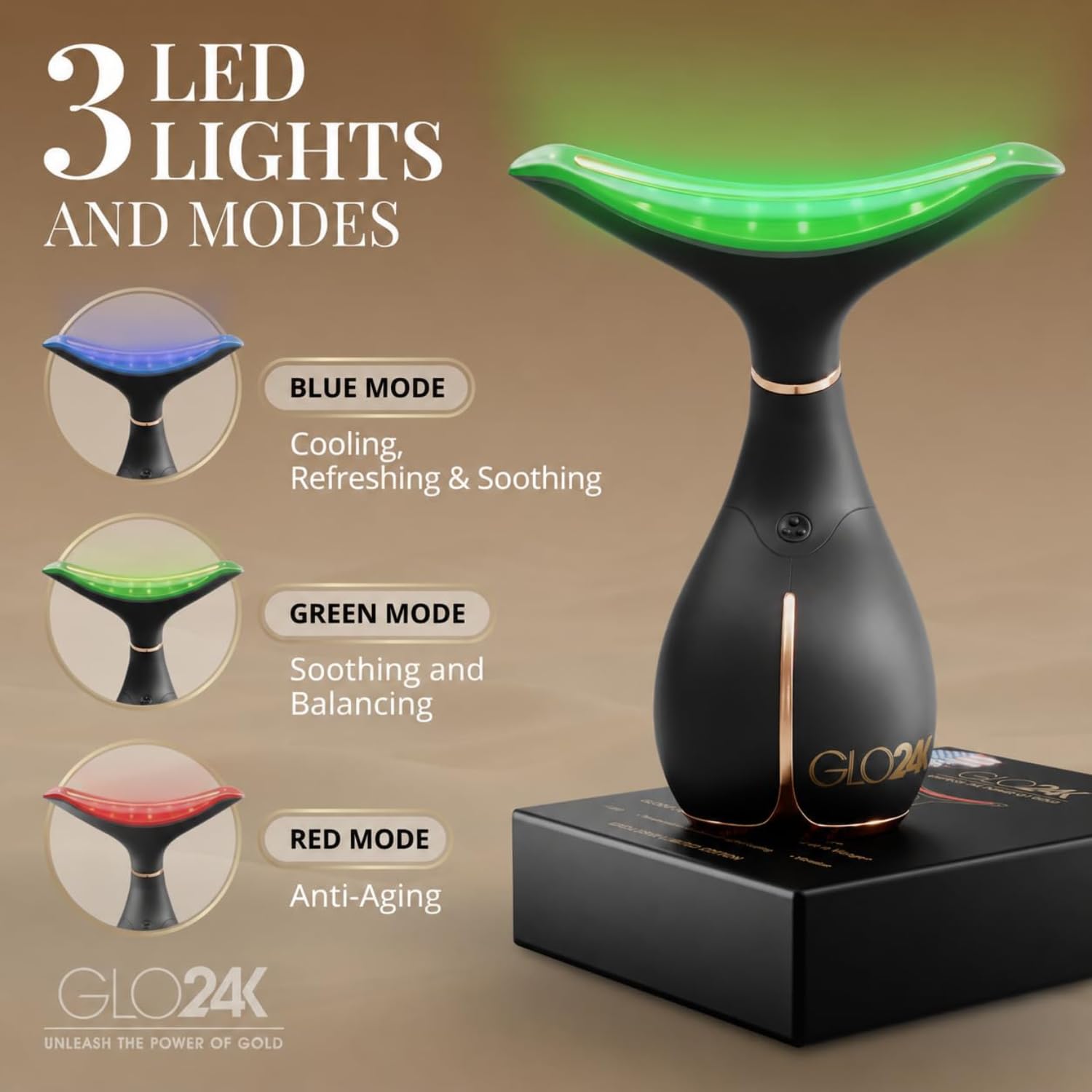 Thumbnail 4 de GLO24K 3-in-1 Red Light Facial Massager