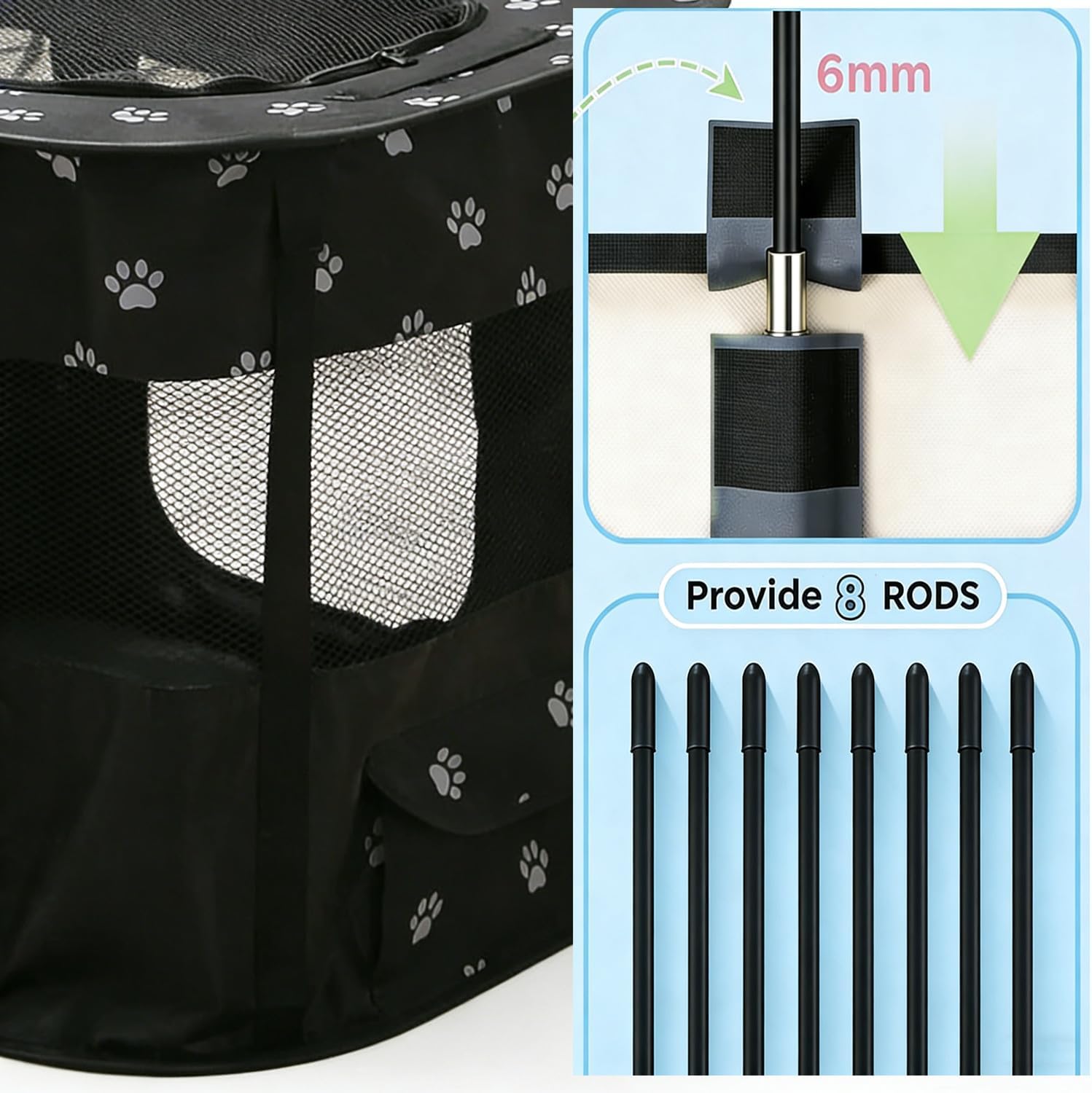 Thumbnail 2 de Floving Tragbares Hundehaus 90x70x60cm