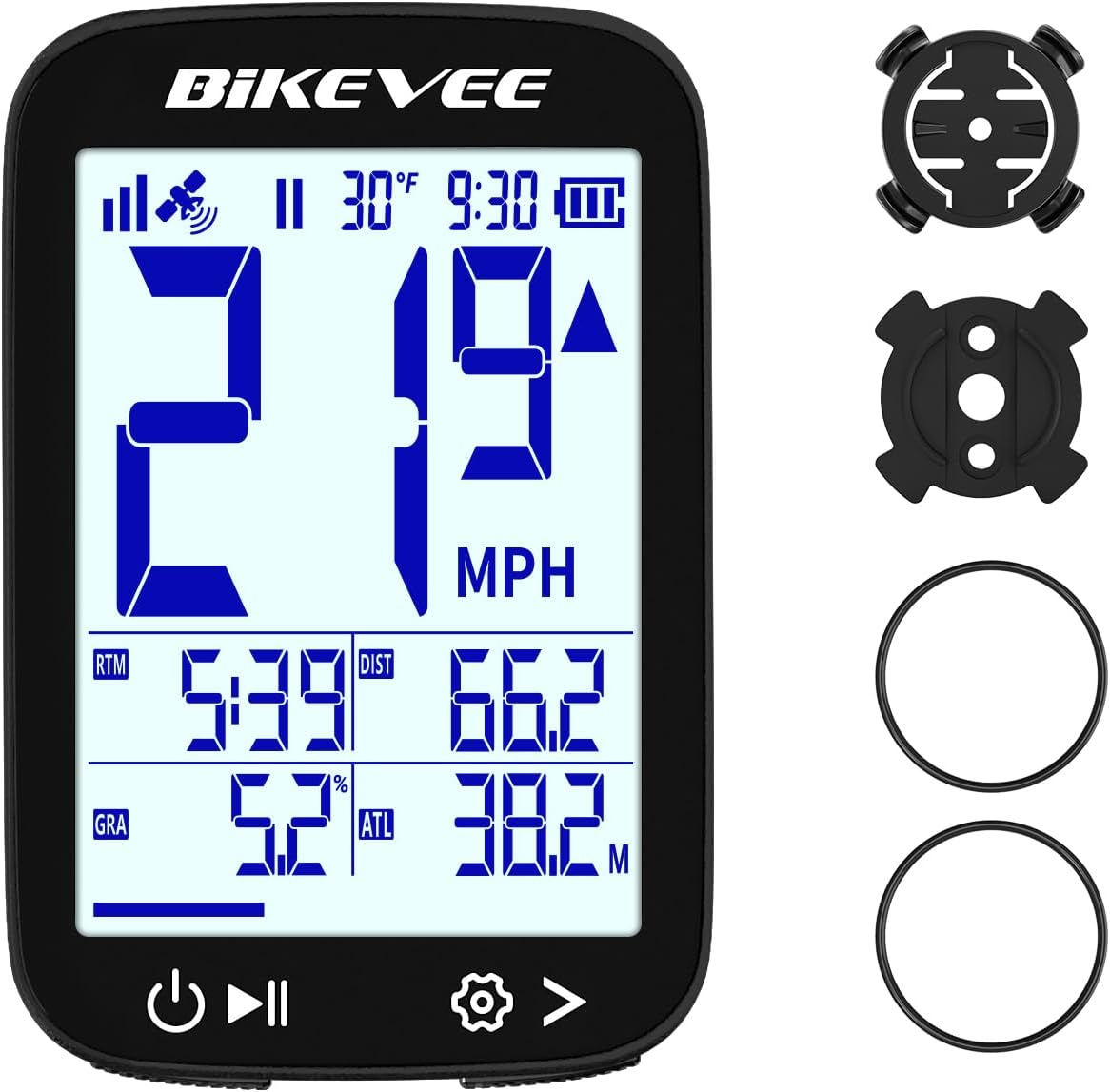 Detalle de Bikevee GPS Fahrradcomputer Kabellos – 2,4 Zoll FSTN Display, IPX7, 28h Akkulaufzeit