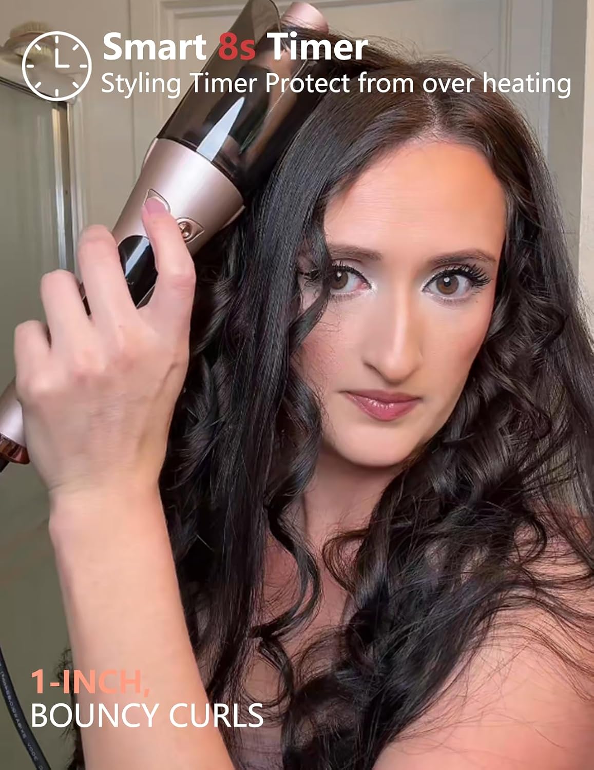 Detalle 2 de LANDOT Automatic Rotating Hair Curler Rose Gold