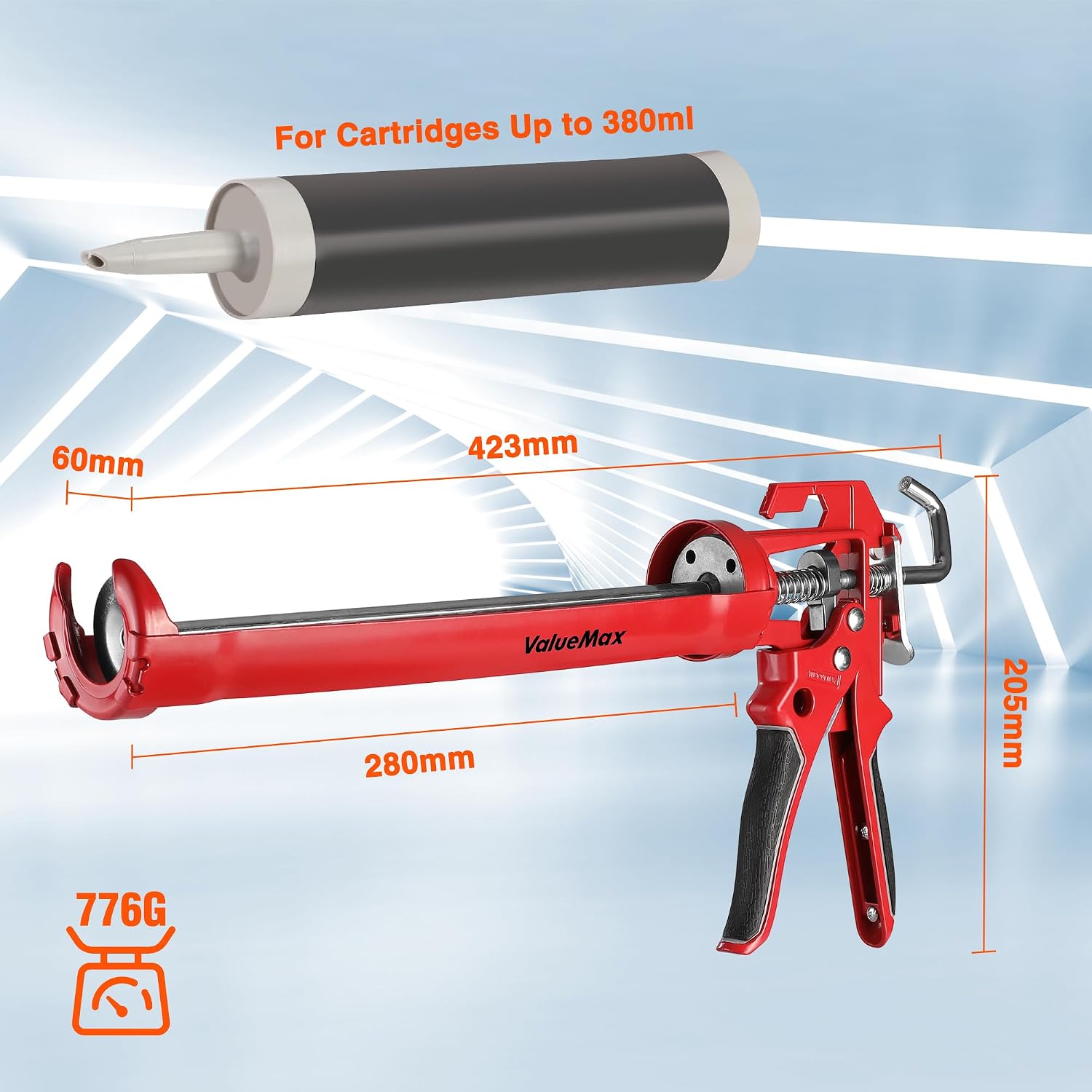 Thumbnail 1 de ValueMax Pistola per Silicone 380 ml – spinta 9:1, manico in alluminio e design antiscivolo