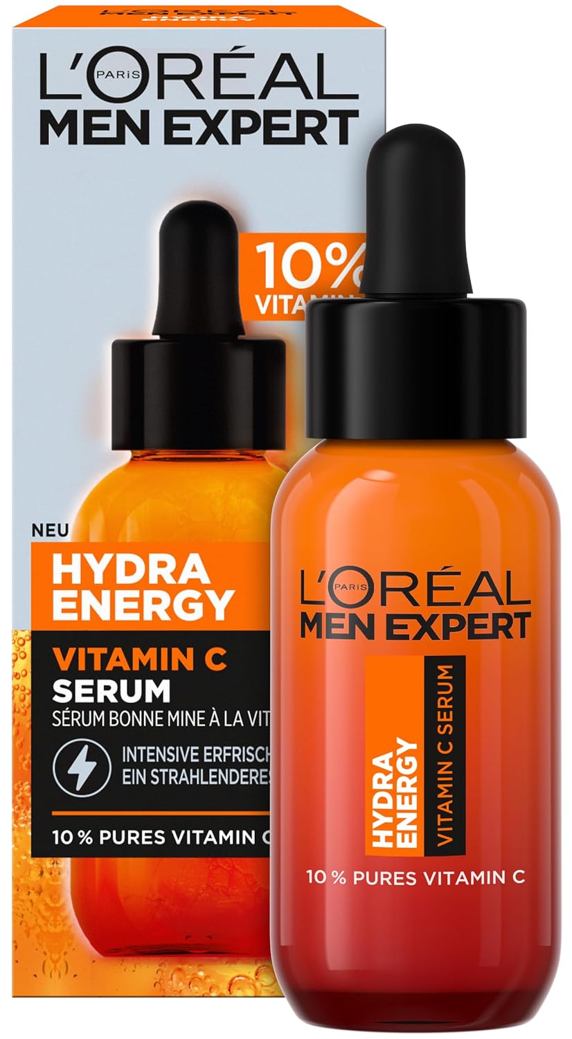 Detalle 2 de L'Oréal Men Expert Pflegeset gegen müde Haut für Männer – Serum + 24H Anti-Müdigkeit Feuchtigkeitscreme (30 ml + 50 ml)
