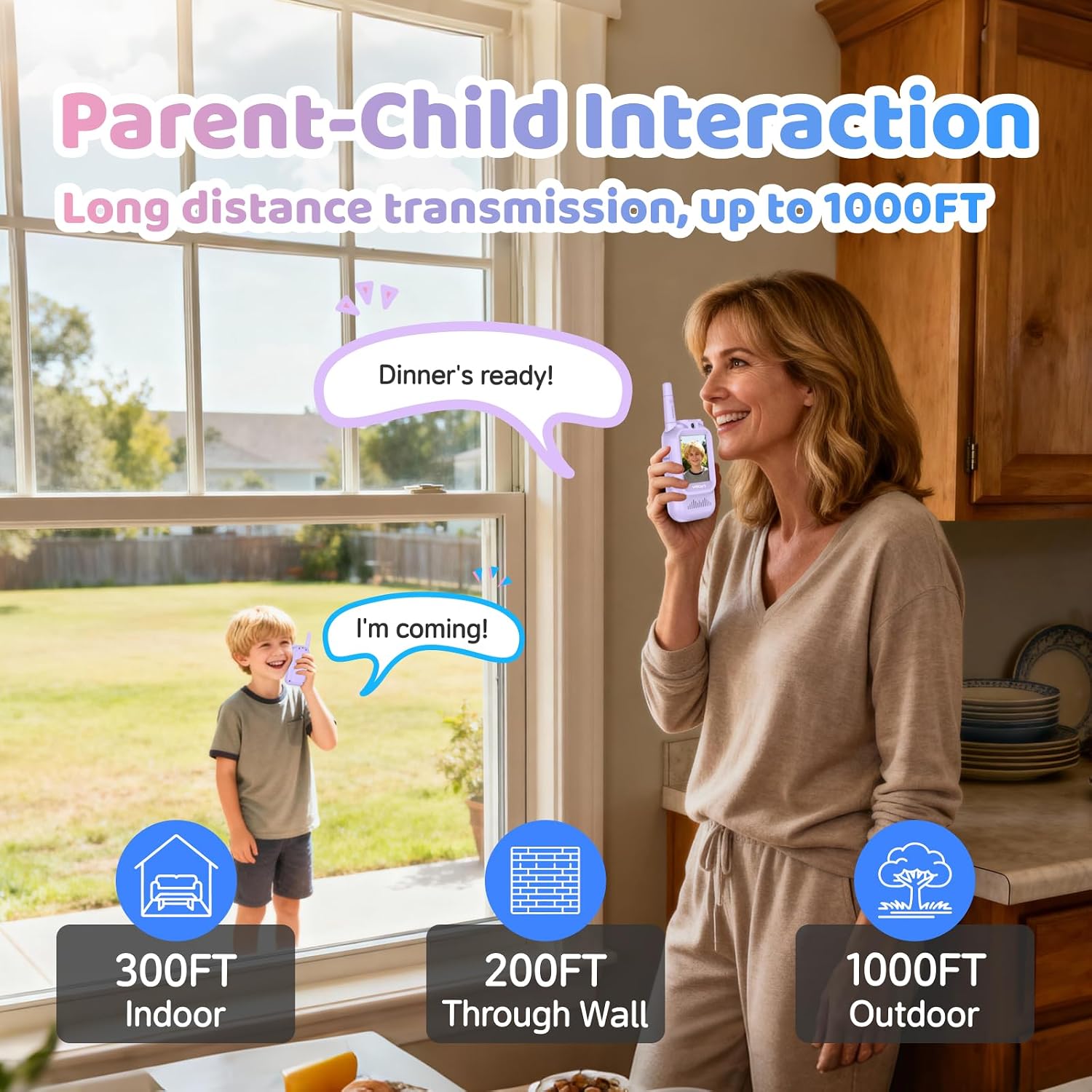 Detalle 2 de vilicert Kids Video Walkie Talkies with Voice Changer, 11 Channels, Purple