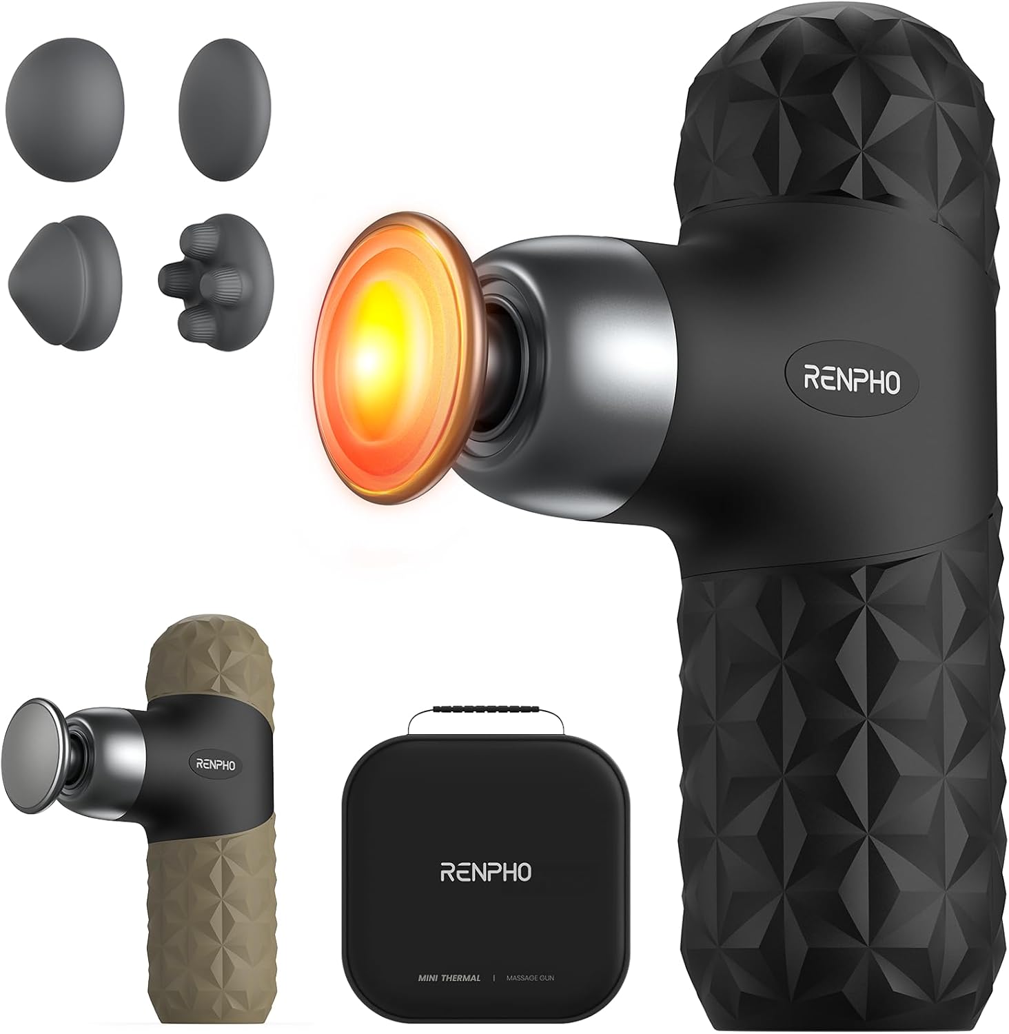 Detalle de RENPHO Mini pistola massaggiante con calore: compatta, silenziosa e versatile per massaggio profondo