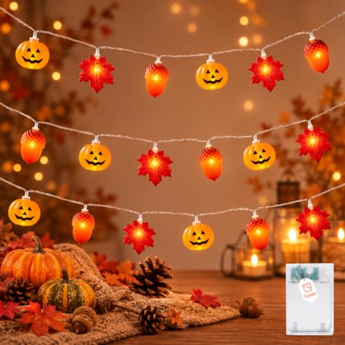 Thumbnail 7 de Liyade Guirnalda LED de otoño de 3 m con 20 LED, calabazas y temporizador