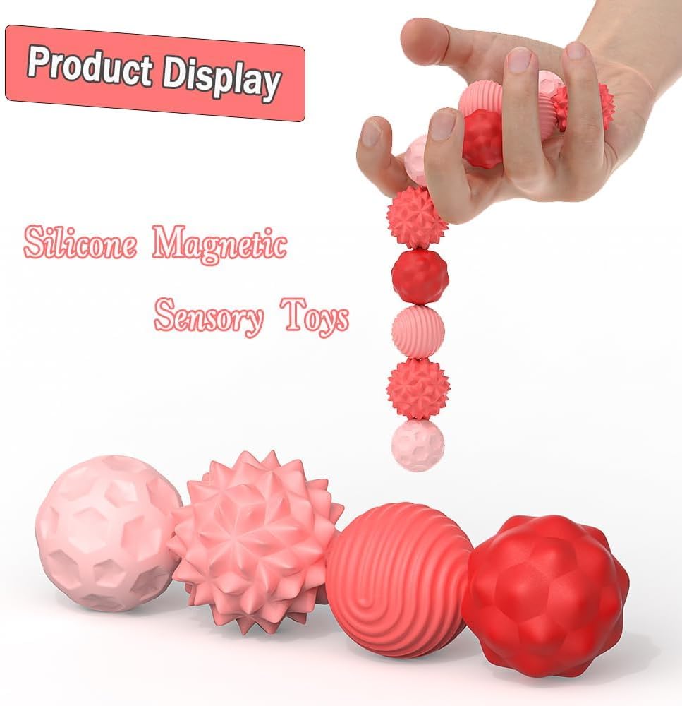 Detalle de Bambebe 8 Palle Magnetiche Antistress in Silicone – Set tattile portatile