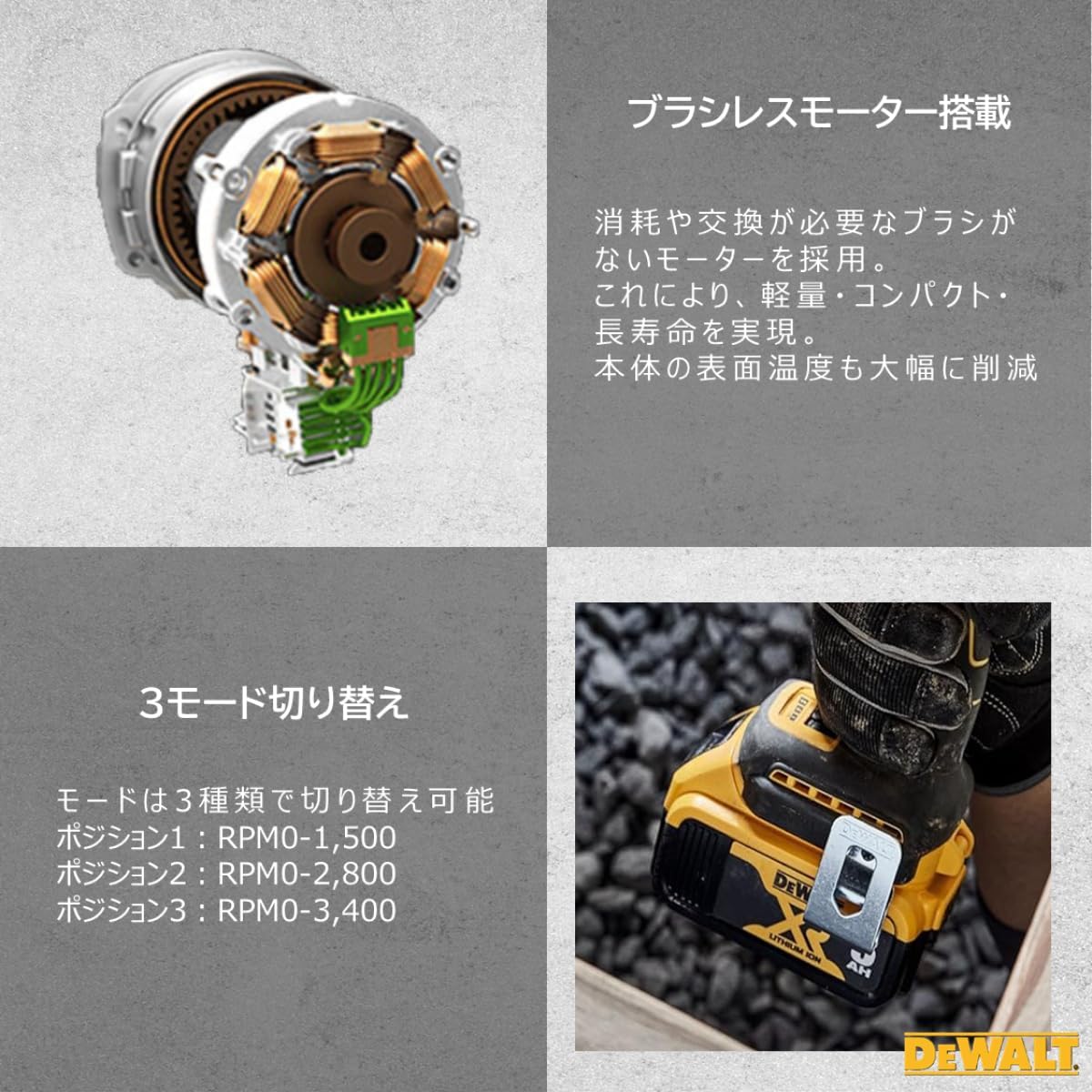 Thumbnail 4 de DEWALT DCF845P2T 18Vブラシレスインパクトドライバー 5.0Ahバッテリー2個・充電器・TSTAK付き