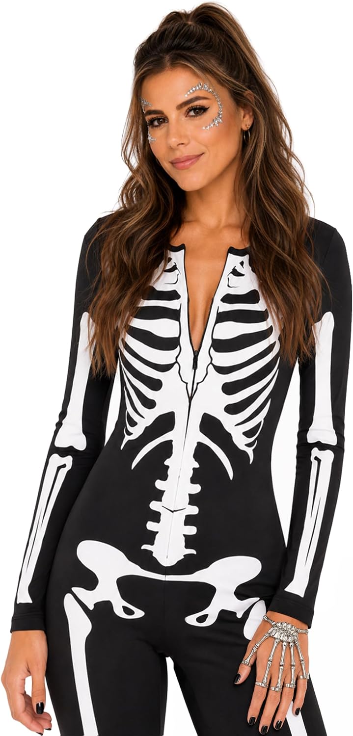 Detalle 2 de Tipsy Elves Skeleton Bodysuit, 95% Polyester