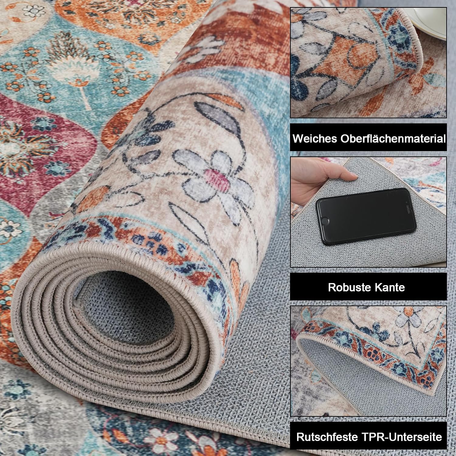 Thumbnail 2 de Xfrog Blumen Boho Teppich 160 x 230 cm đĄ