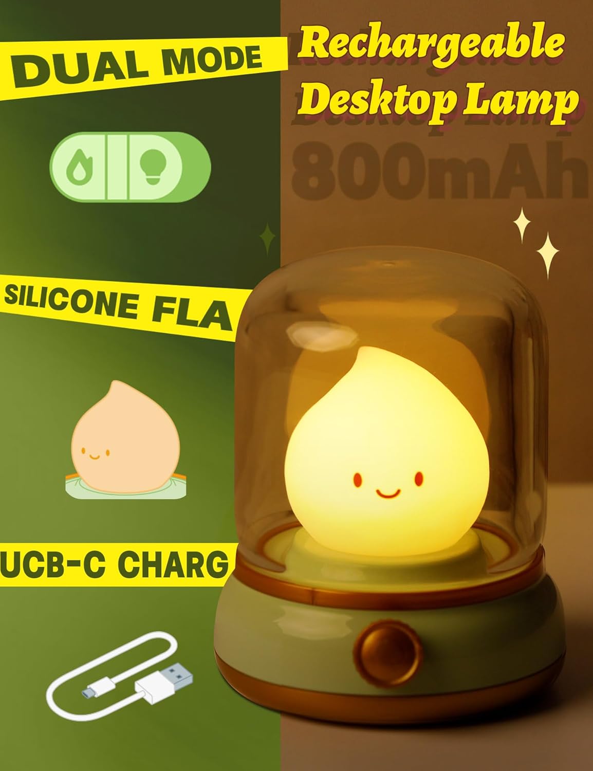 Thumbnail 5 de IHALO Luce Notturna Bambini ricaricabile USB con LED dimmerabile e timer