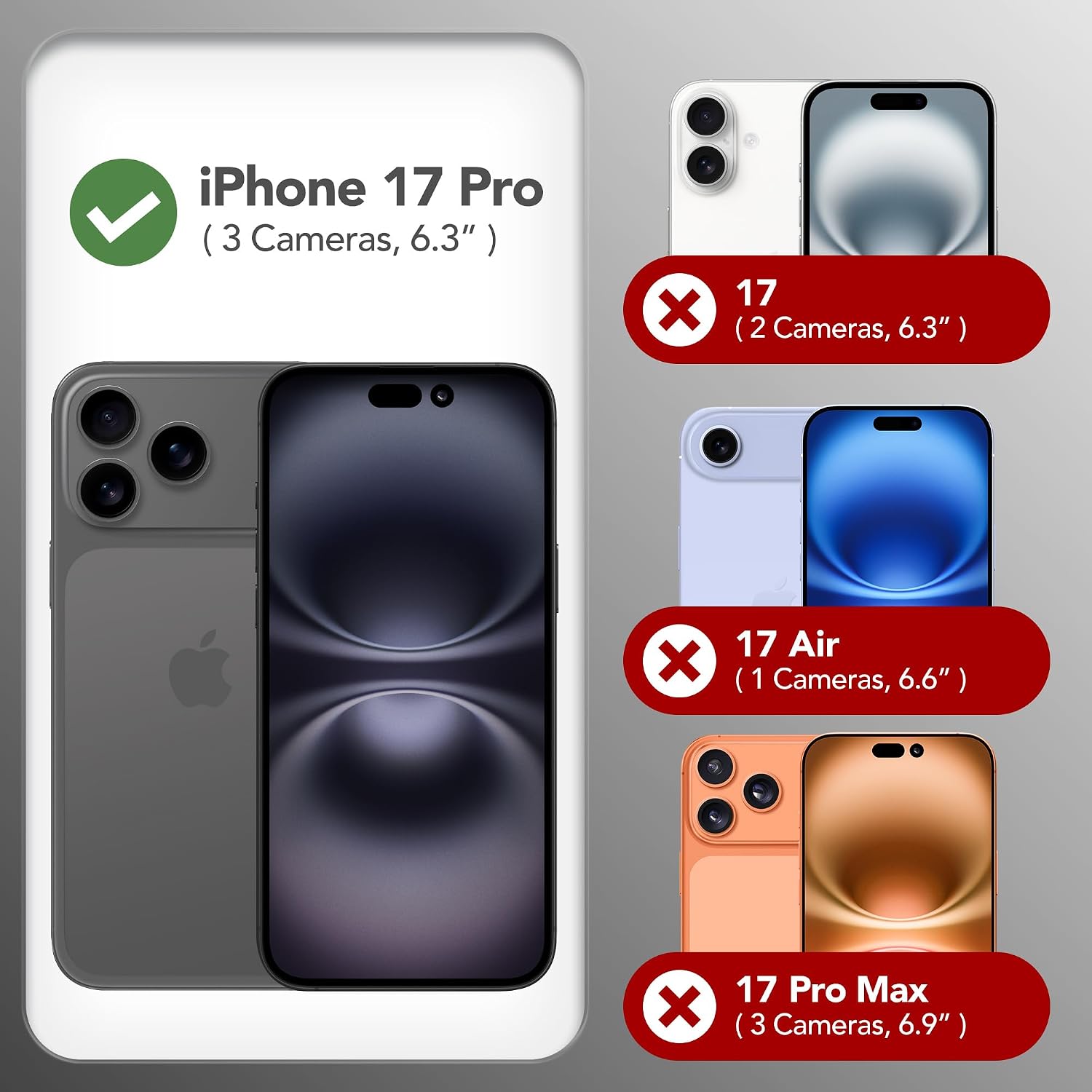 Detalle 2 de GONEZ Magnetic iPhone 17 Pro Case 6.3-inch