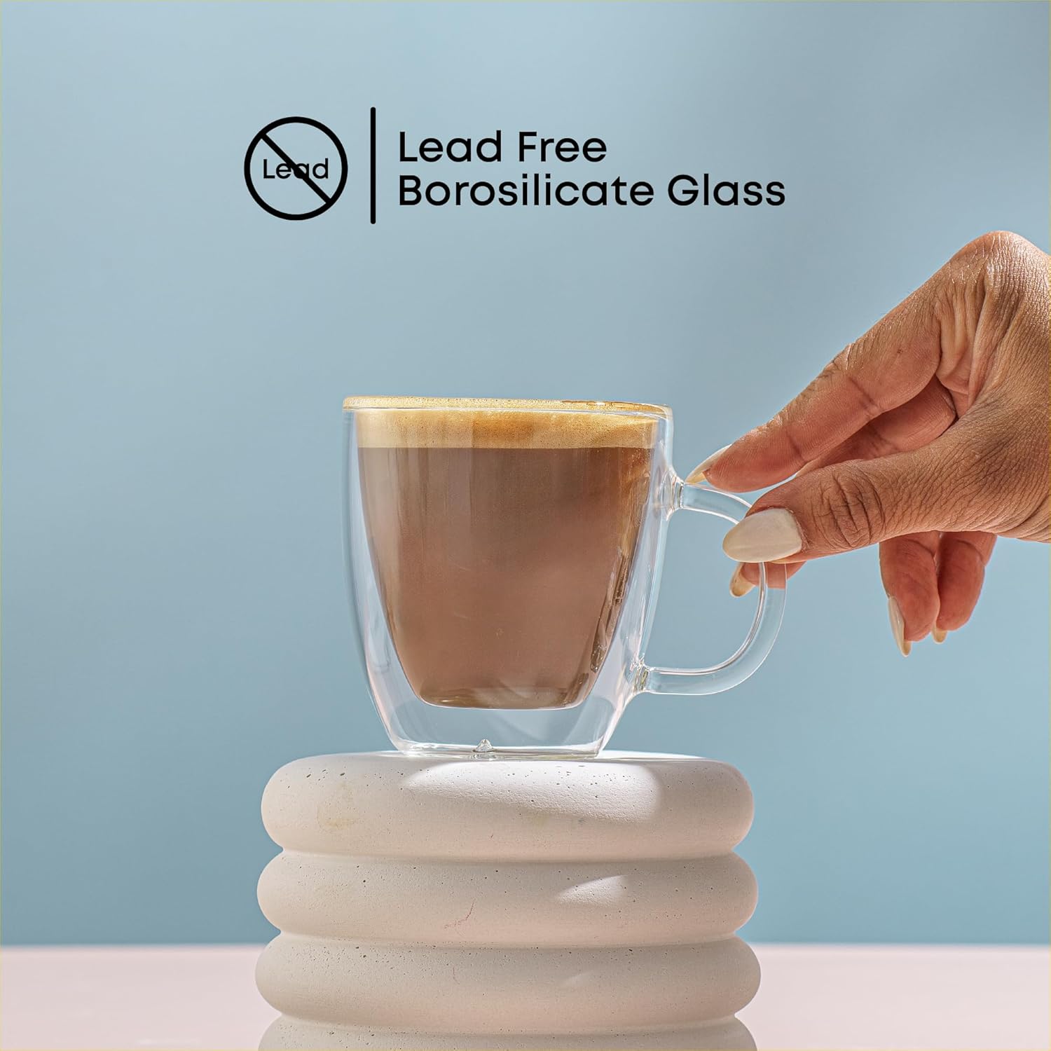 Thumbnail 4 de JoyJolt Savor Double Wall Espresso Glasses 5.4 oz