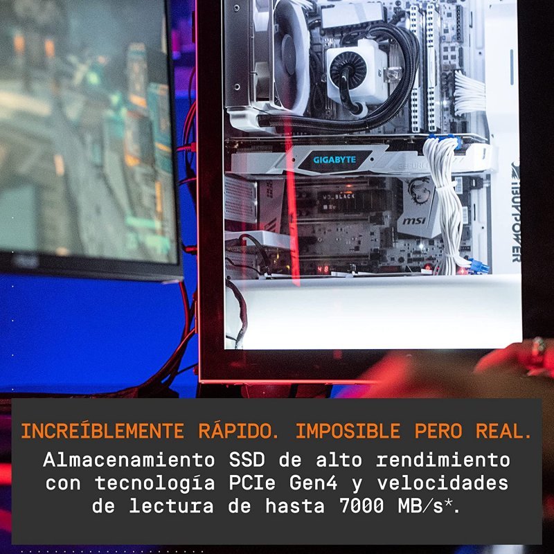 Detalle de WD Black SN850 1 TB NVMe PCIe 4.0 con disipador térmico – Sandisk
