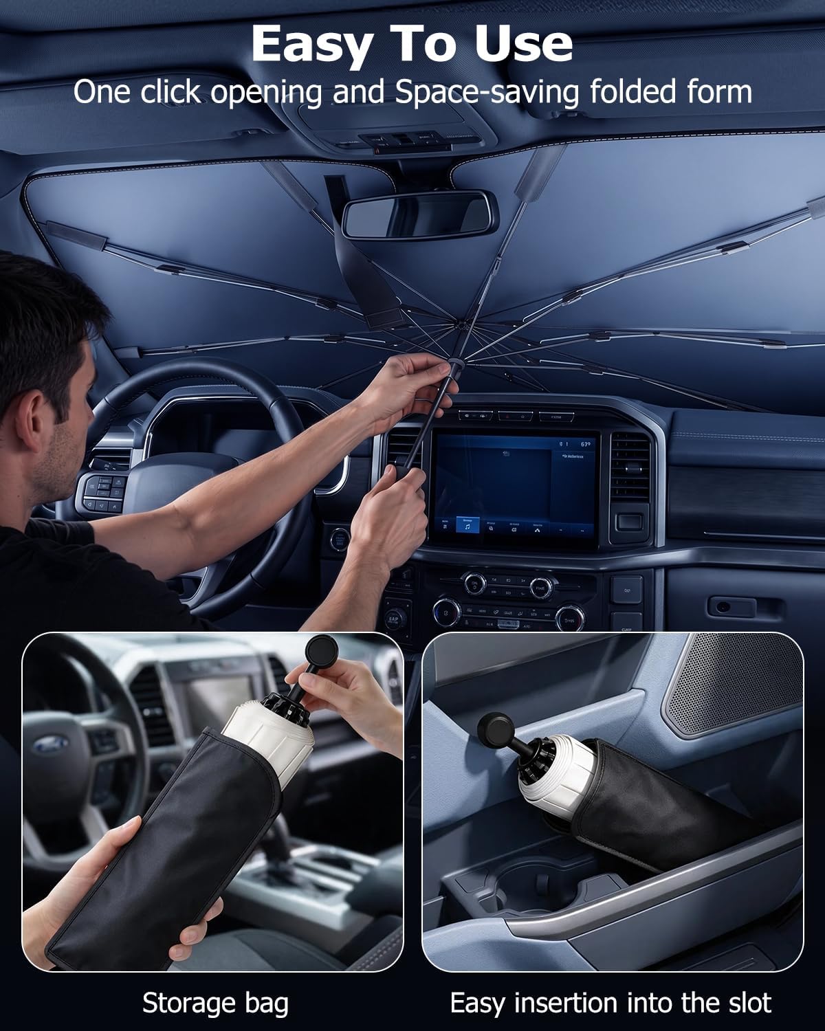 Thumbnail 5 de [2026 Upgraded] Weektic Truck Windshield Sun Shade for Full-Size Pickup Trucks