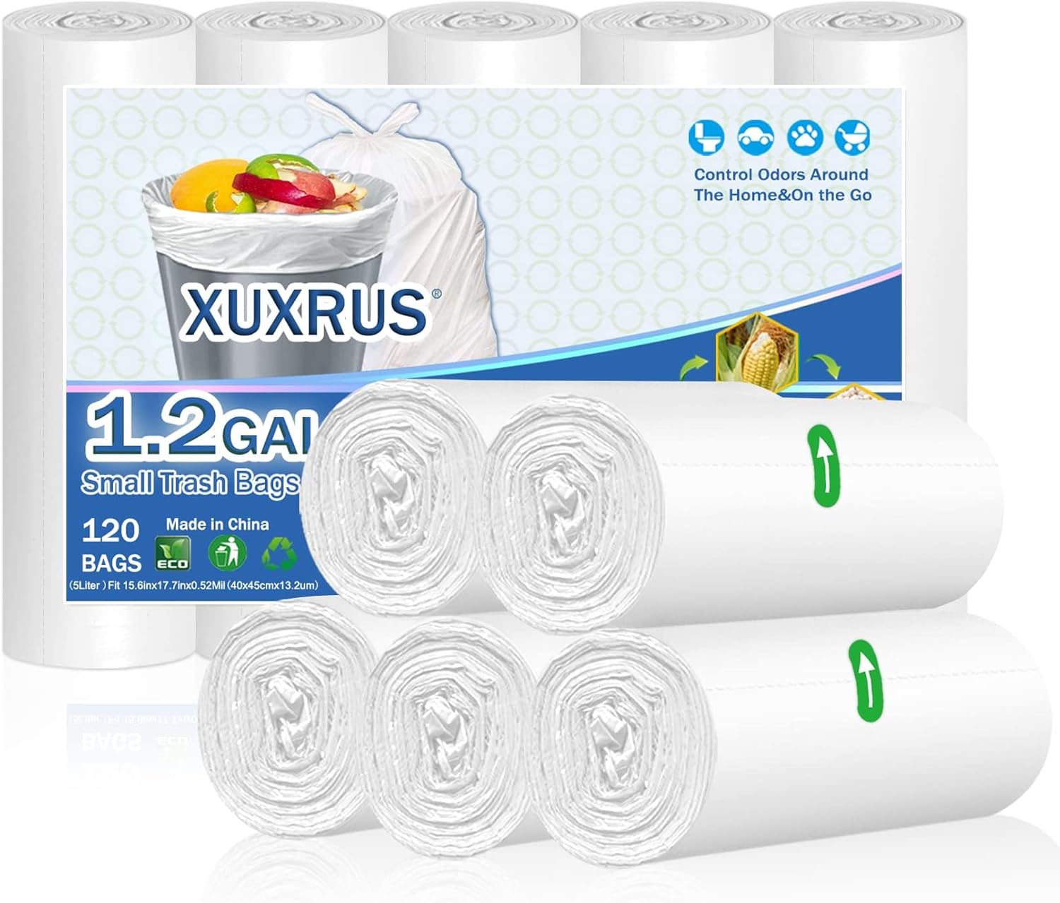 Detalle de XUXRUS 5 L small bin bag liners 120 count