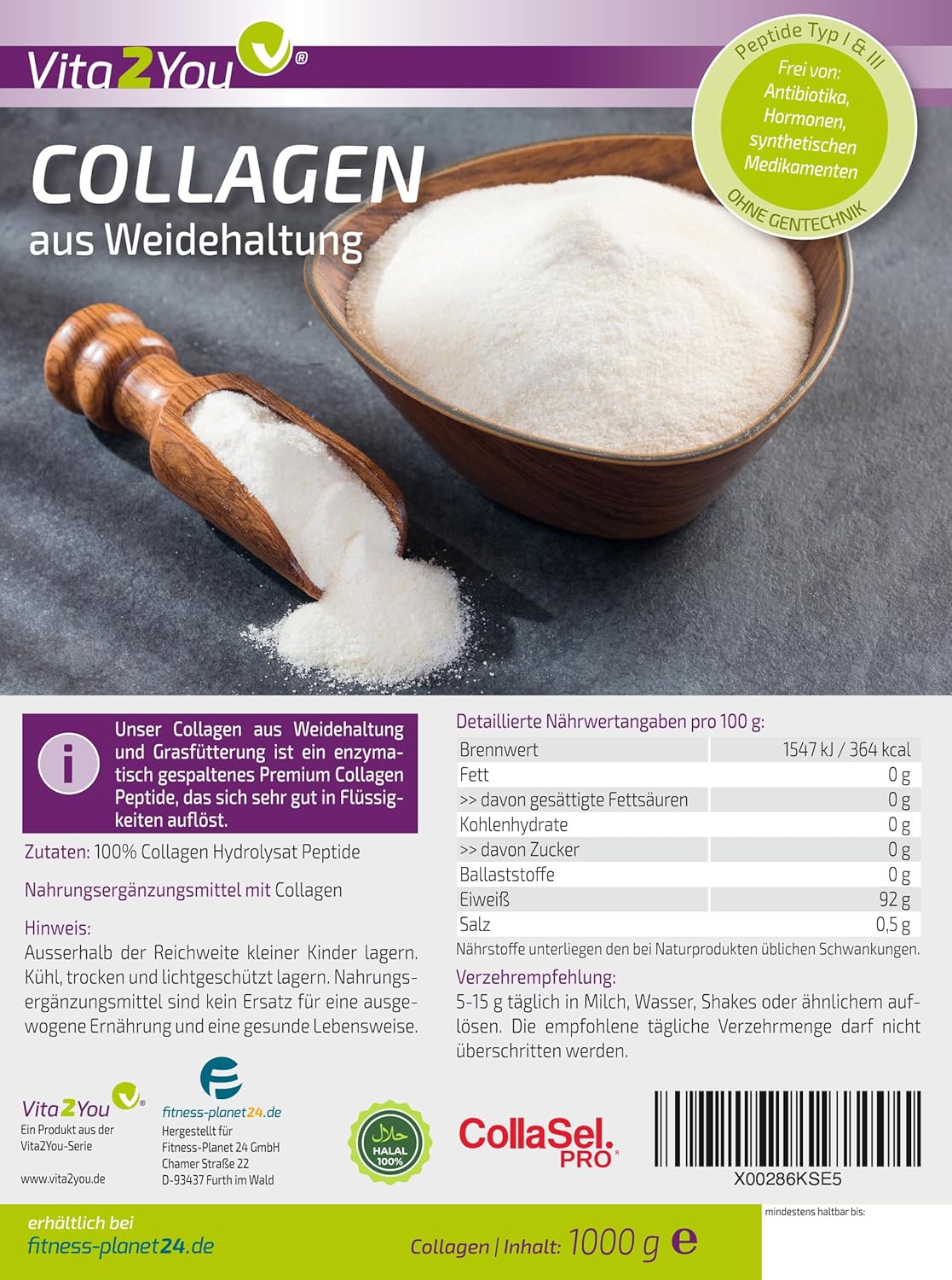 Thumbnail 6 de Vita2You Collagen Pulver 1kg