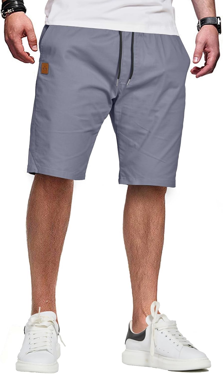 Detalle de ZOXOZ Kurze Hose Herren Shorts Sommer – Chino-Style mit elastischer Taille und vier Taschen