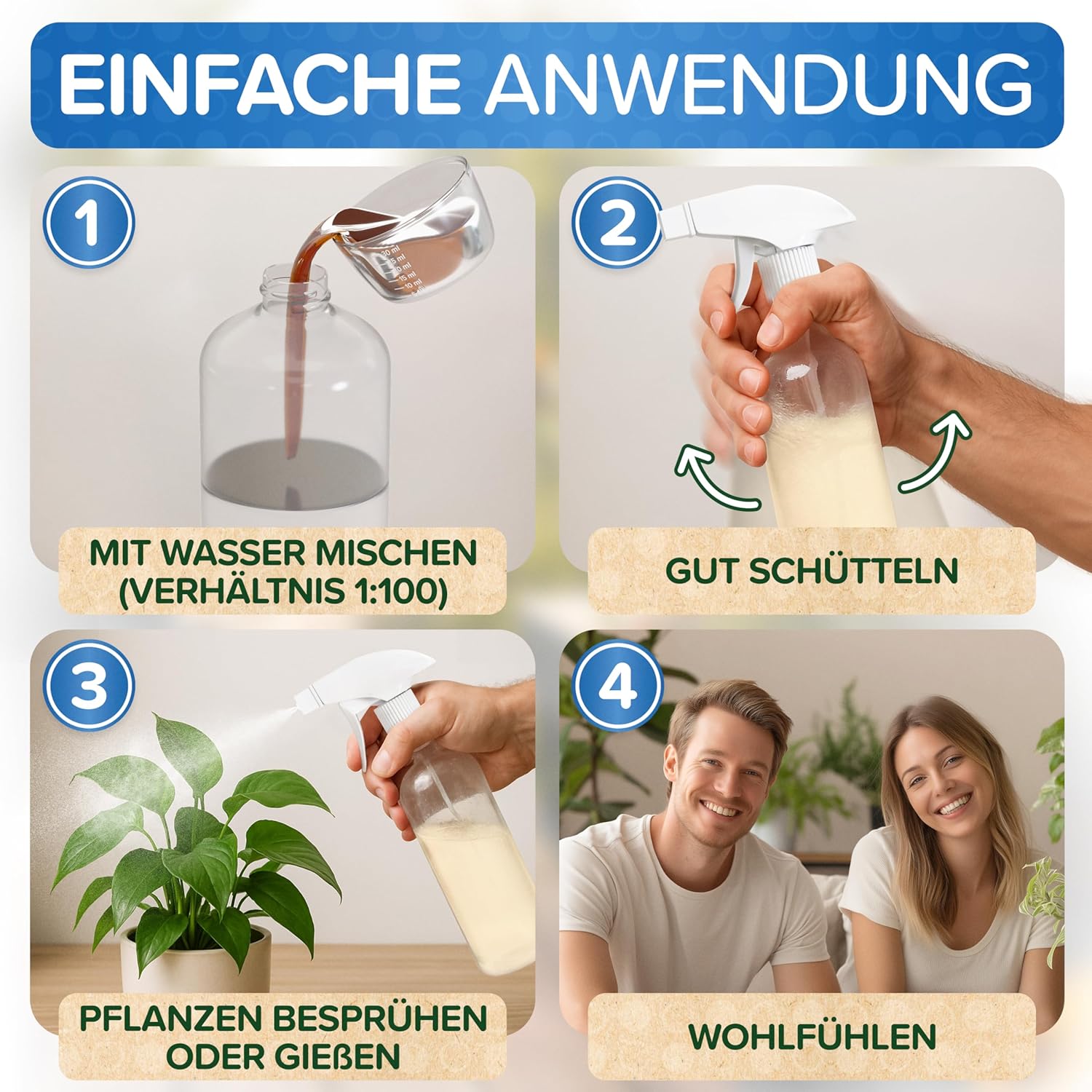 Thumbnail 4 de Natürliches Neemöl mit Emulgator (1200 ml) inkl. Sprühflasche & Messbecher – ergibt 120 L sprühfertiges Niemöl