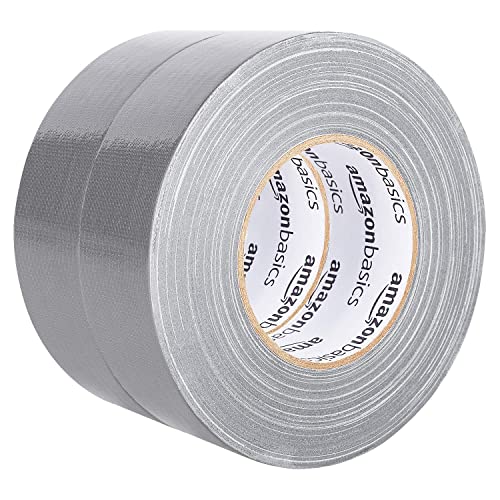 Amazon Basics Paketband Rollen, 2 Stück, 5 cm x 54,8 m, Silber