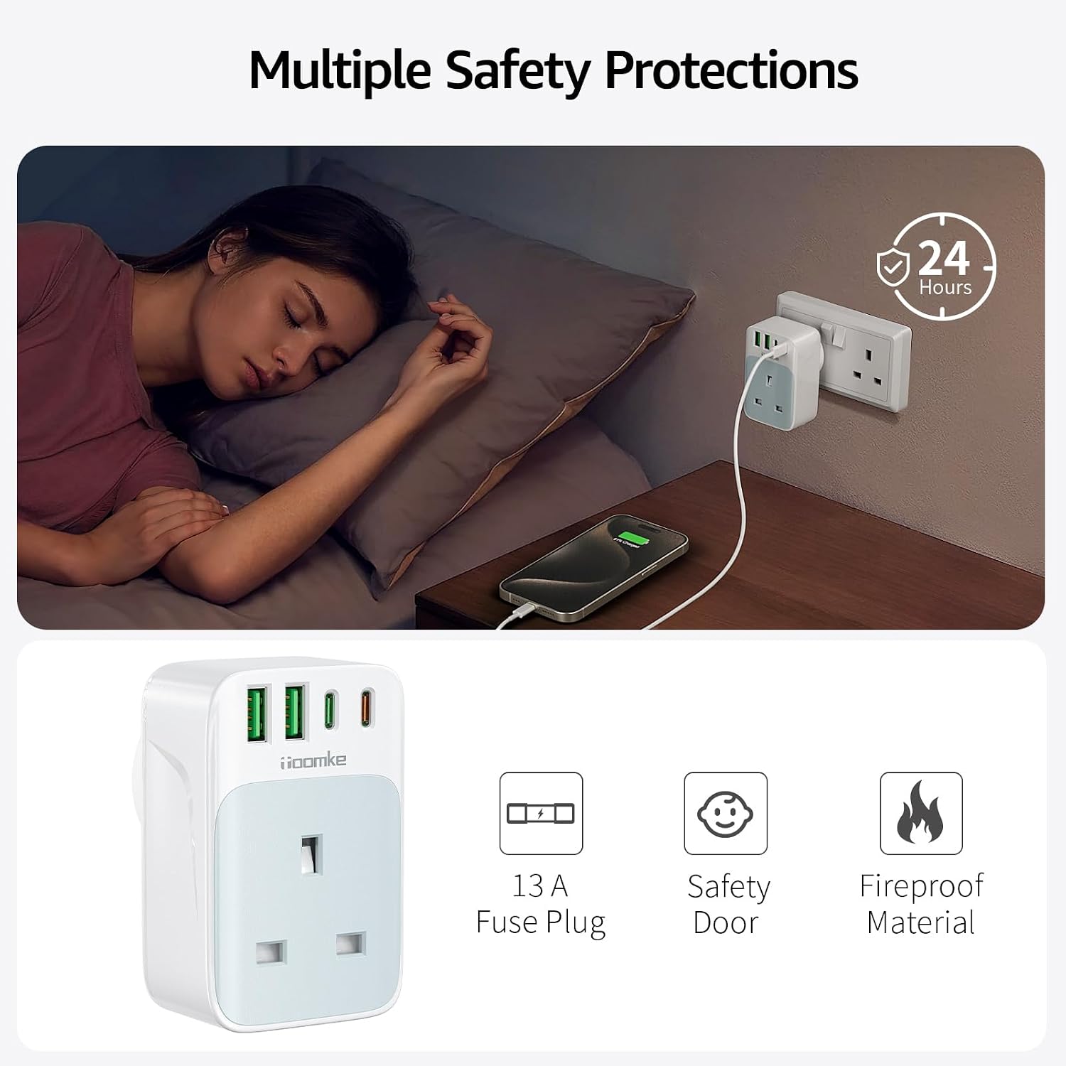 Detalle de TOOMKE Multi Plug Socket PD 35W USB C