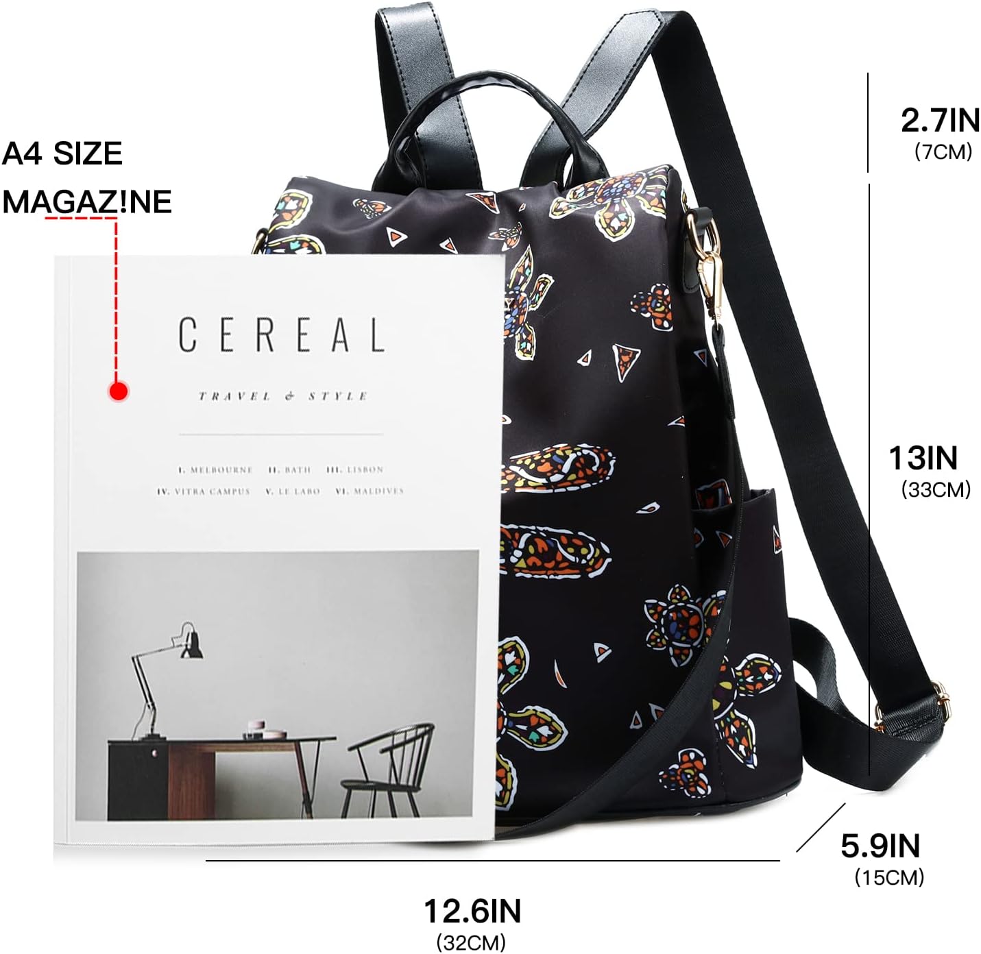 Detalle de Shepretty Zaino piccolo da donna: borsa impermeabile, versatilità e design antifurto