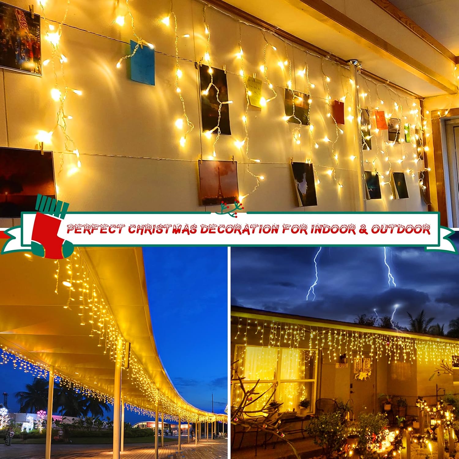 Thumbnail 5 de cshare Icicle Lights 20M Warm White 🎄