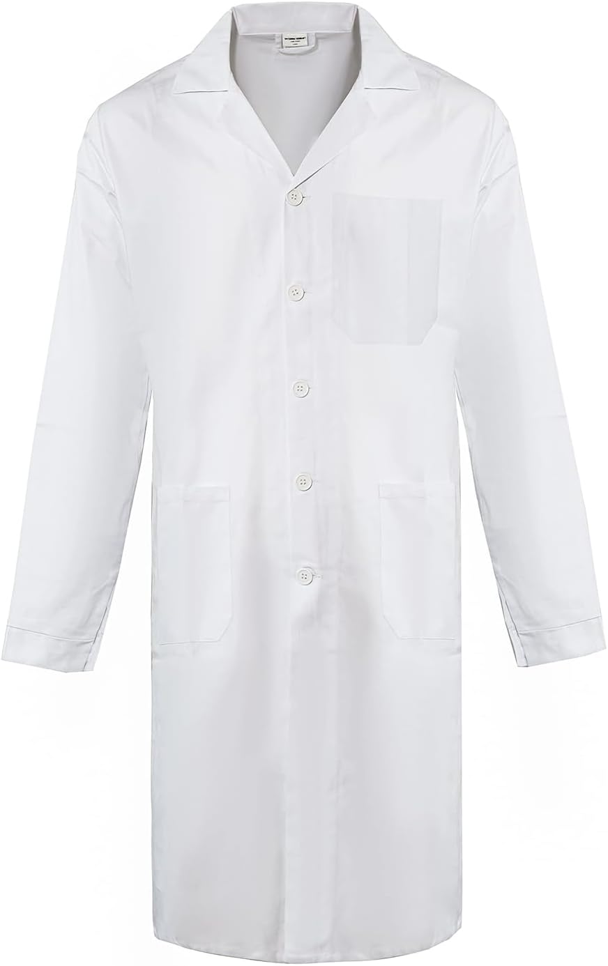 Detalle 2 de WORK IDEA laboratoriumjas voor dames en heren, 100% katoen, uniseks, S-5XL