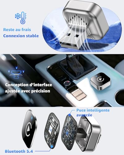Thumbnail 6 de Adaptateur CarPlay et Android Auto sans Fil 2-en-1 Ancvet – Mini dongle Plug & Play