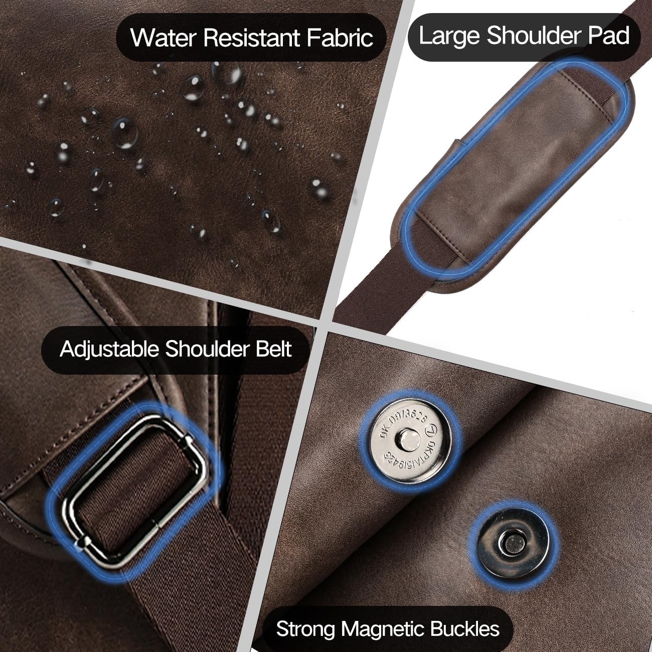 Thumbnail 4 de VX VONXURY Umhängetasche für Laptop bis 14 Zoll (veganes Leder) – Messenger Bag für Arbeit und Schule