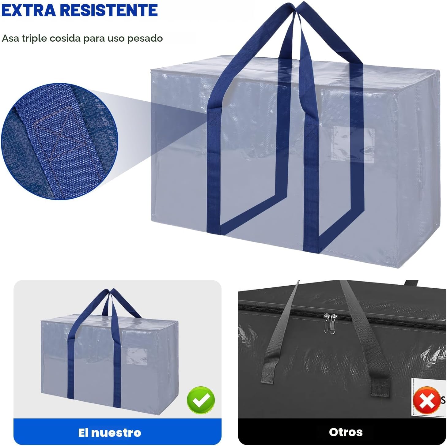Detalle de ZFWDSY Bolsas de mudanza 93 L paquete 8