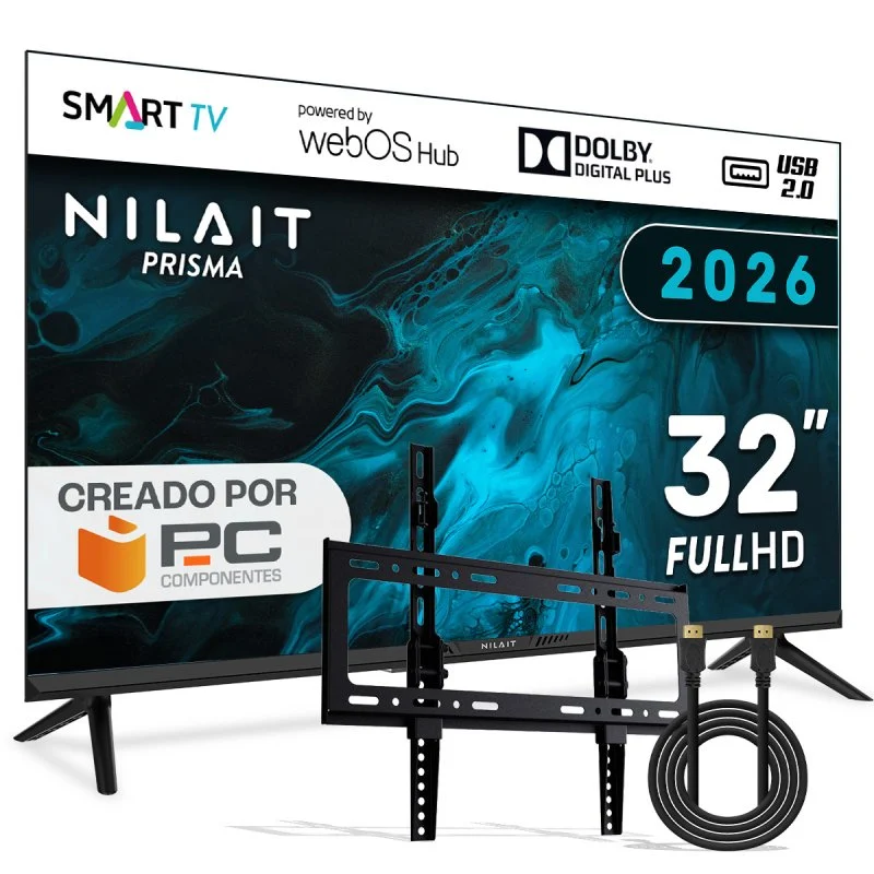 Detalle de Nilait Prisma 32FD7004SWOS 32" LED FHD Smart TV con webOS + Soporte y Cable HDMI