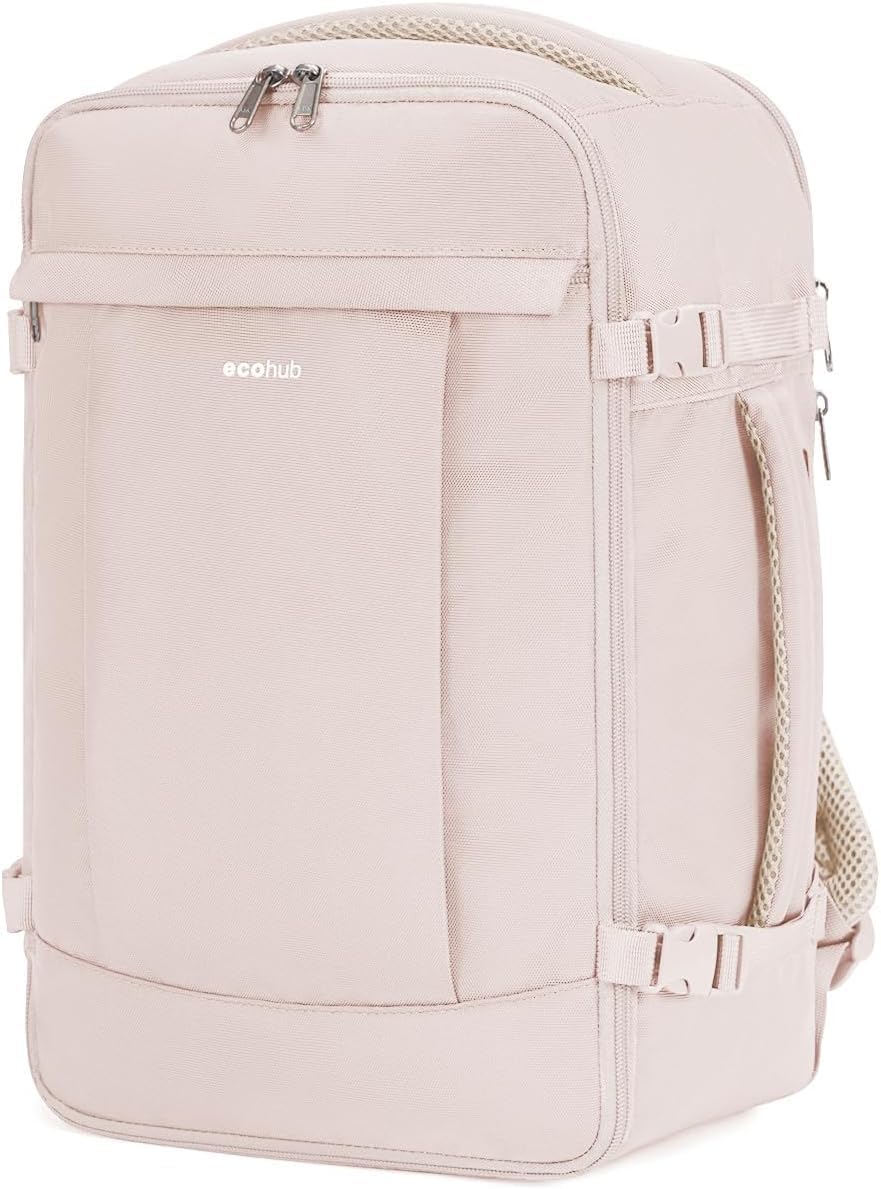 Detalle de ECOHUB Zaino da viaggio 20L Ryanair 40x20x25 – Zaino impermeabile riciclato con scomparto per laptop 3D