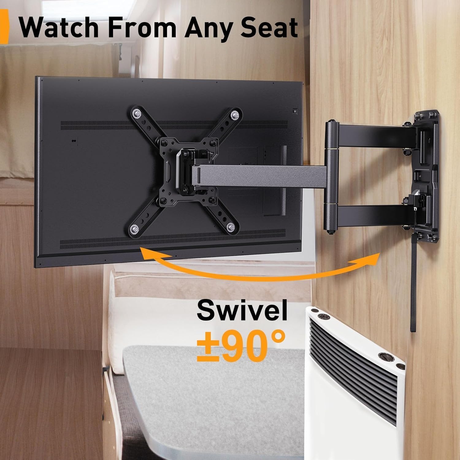 Detalle 2 de Perlegear Lockable RV TV Mount PGLRVF2 for 13–43 inch TVs up to 44 lbs