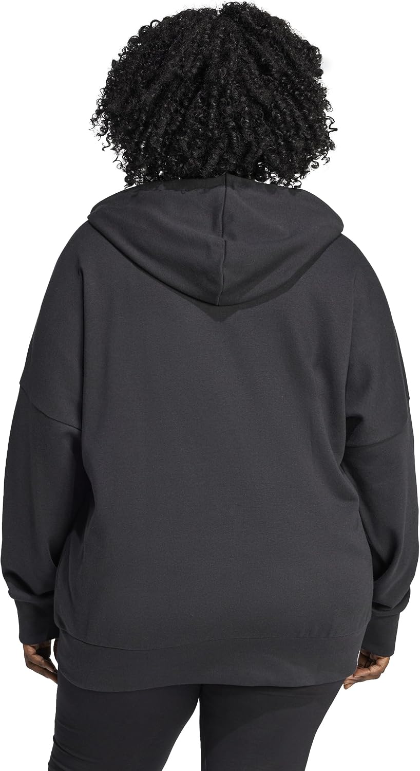Detalle de adidas Women’s Essentials Linear French Terry Kapuzenjacke für Damen – mit verstellbarer Kapuze