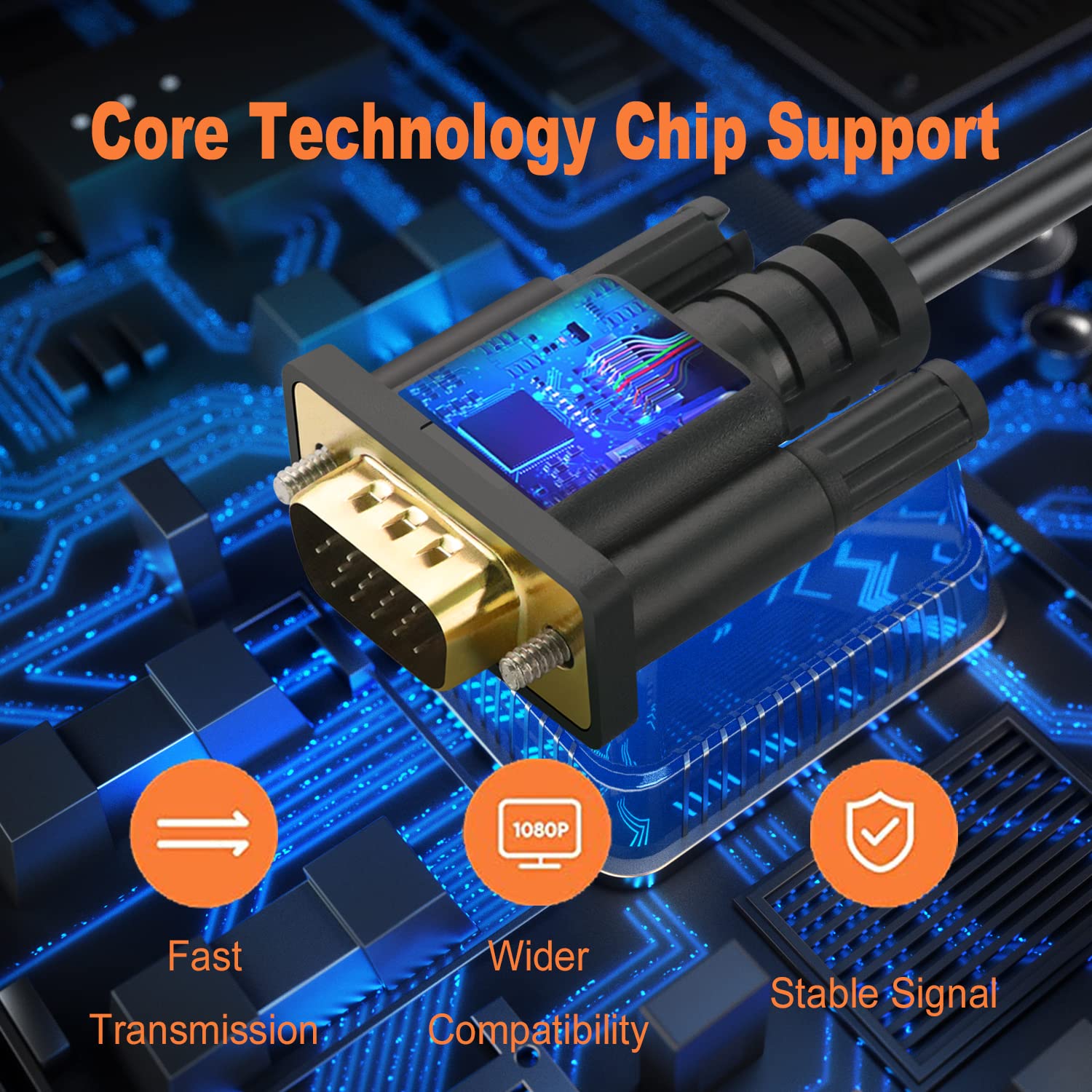 Thumbnail 5 de Omivine HDMI to VGA cable 1080p